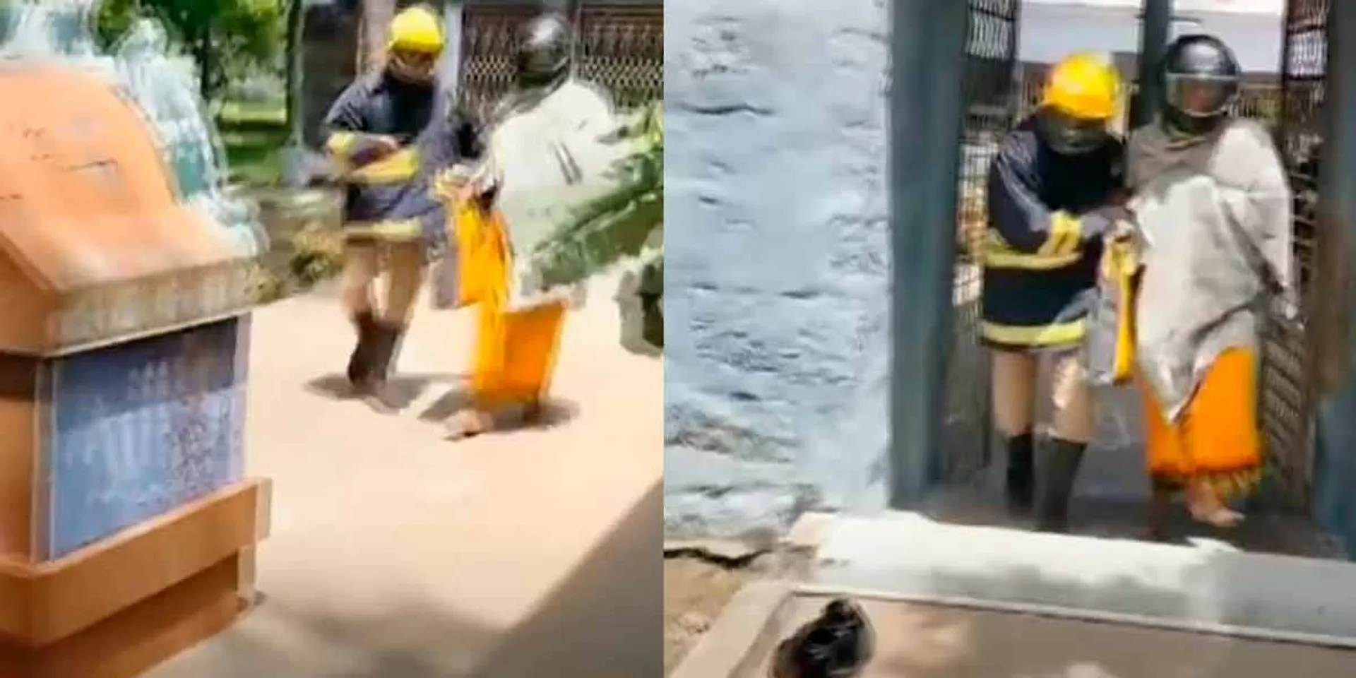 Devotees who raised sacrifices in the temple; Banished bees