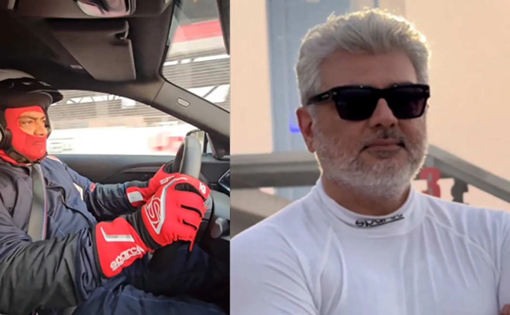 Ajith drives a car at breakneck speed in dubai