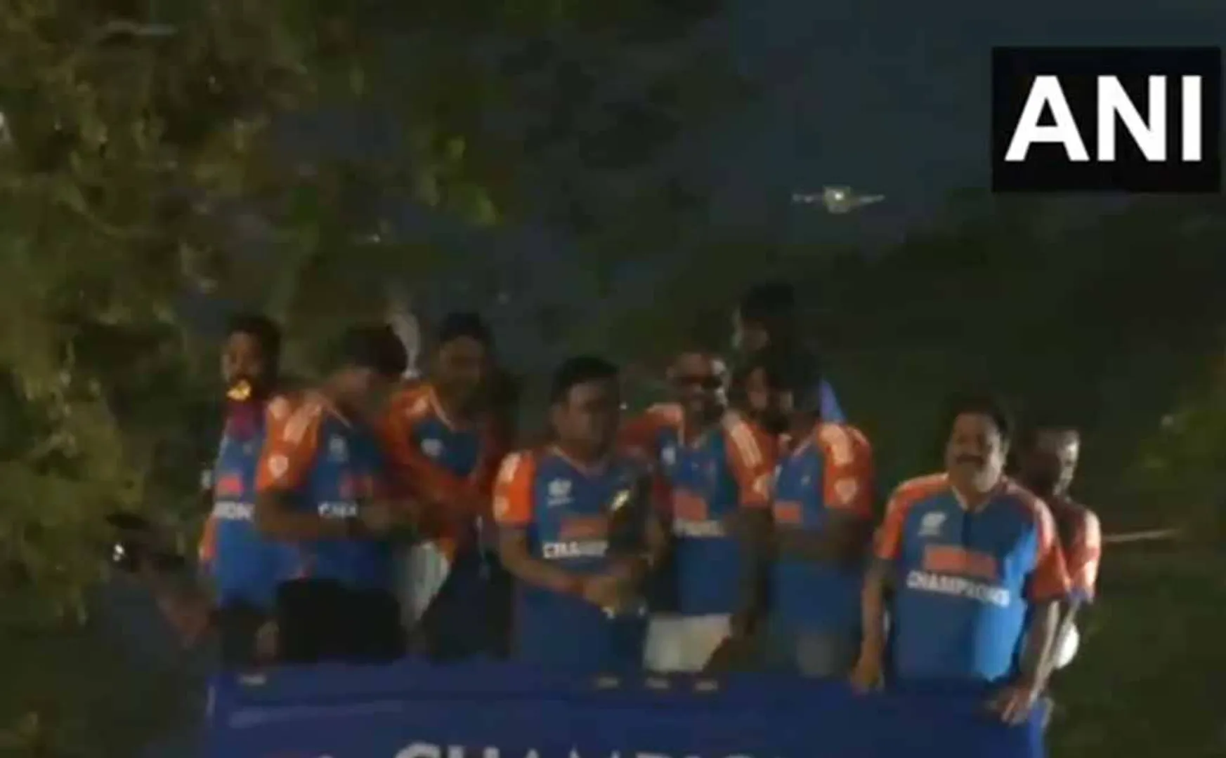 The victory parade of Indian cricket team players has started