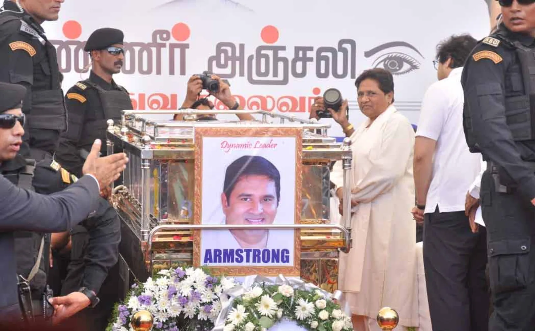 Bahujan Samaj Party chief Mayawati pays homage to Armstrong's (Pictures)