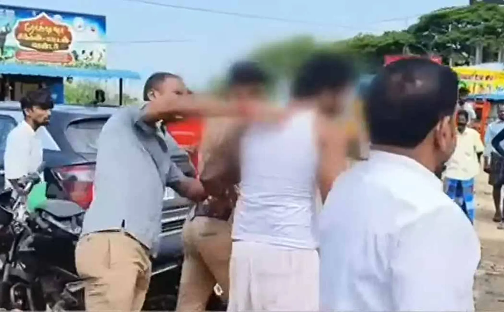 Kerala youths engaged in rioting at the meat shop