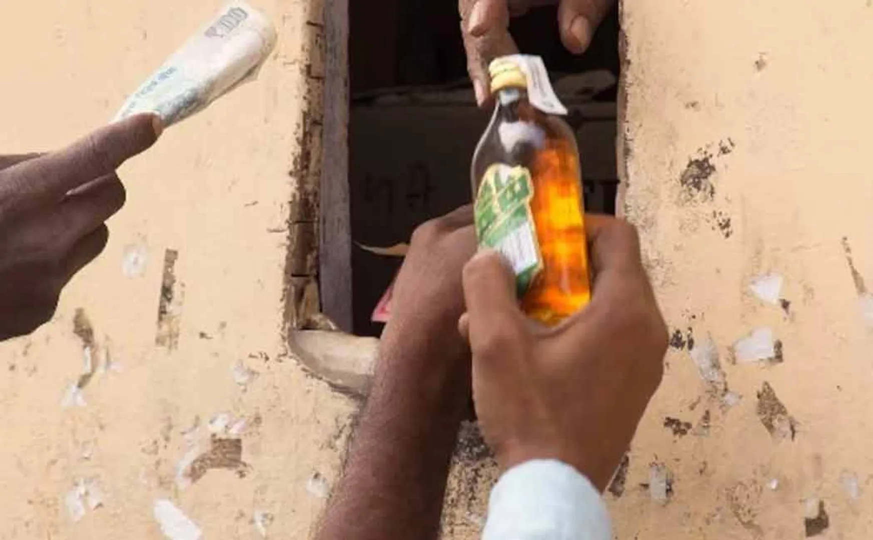 Liquor bottles are sold in the black market in Tirupur district