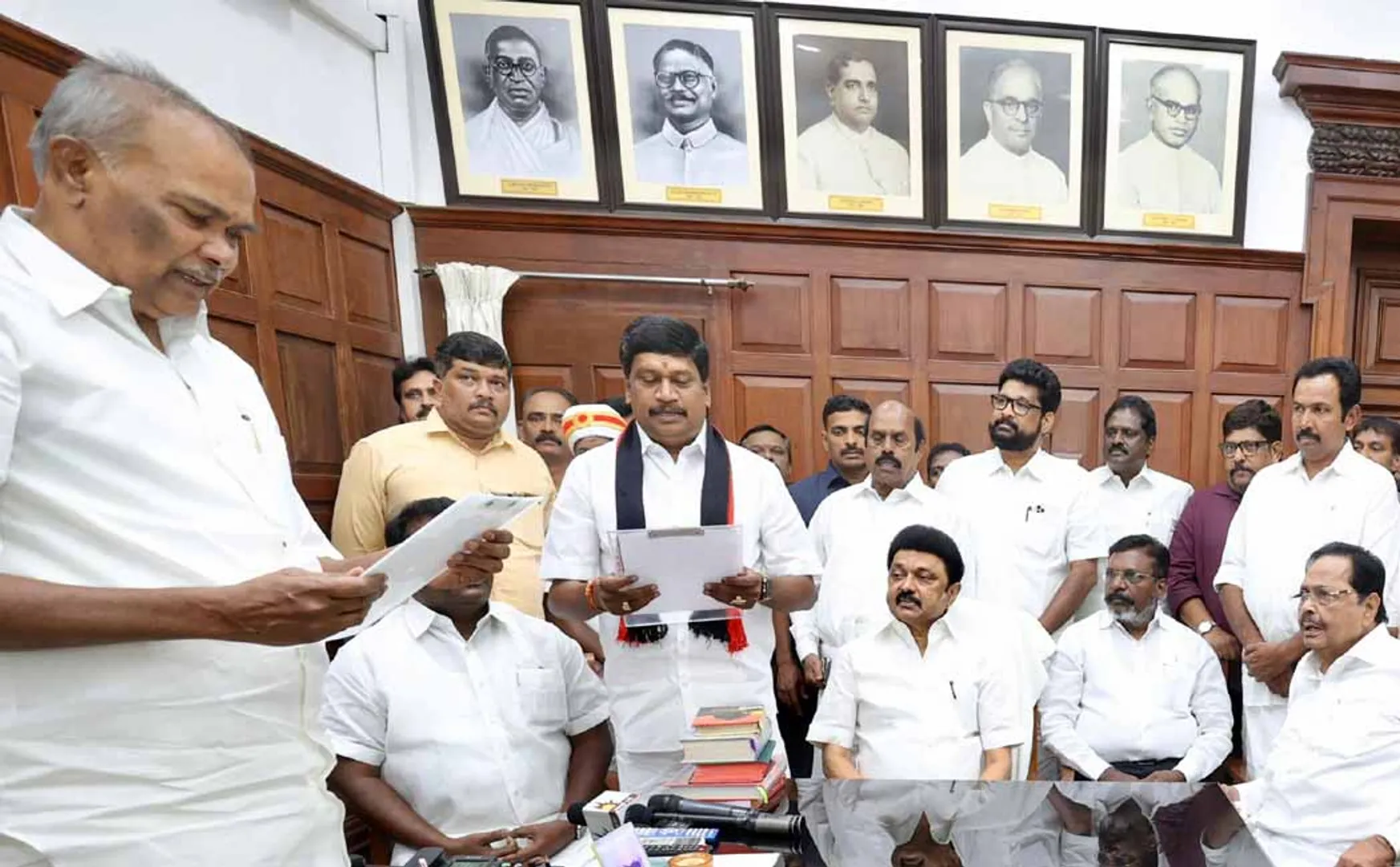 Anniyur Siva sworn in as a member of the Legislative Assembly
