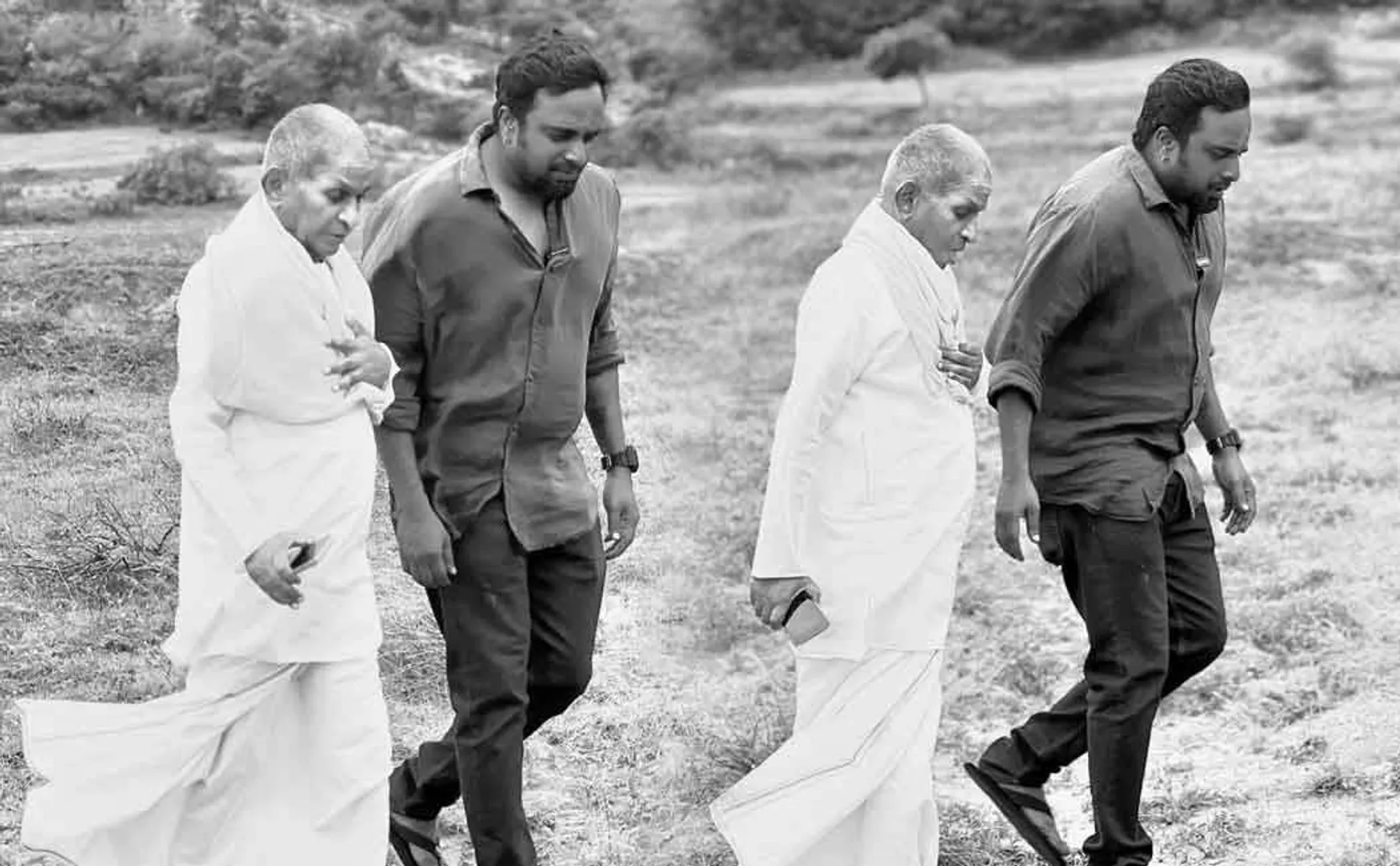 arun matheshwaran shared a photo in twitter with ilayaraaja