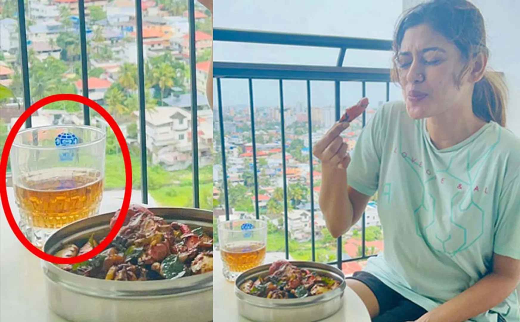 oviya post about alcohol