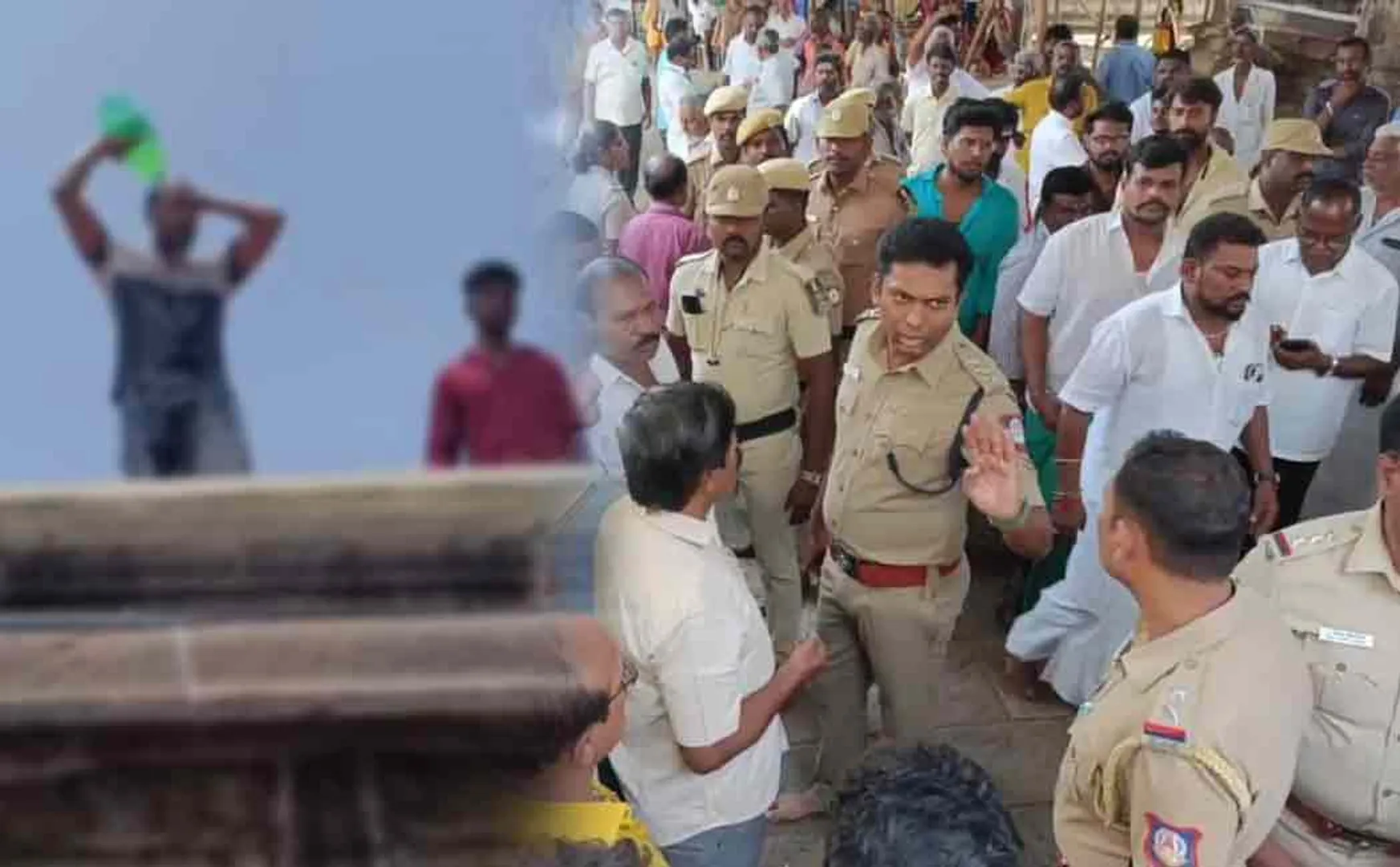 shop owner protested against the Devasthanam operation in Pazhani