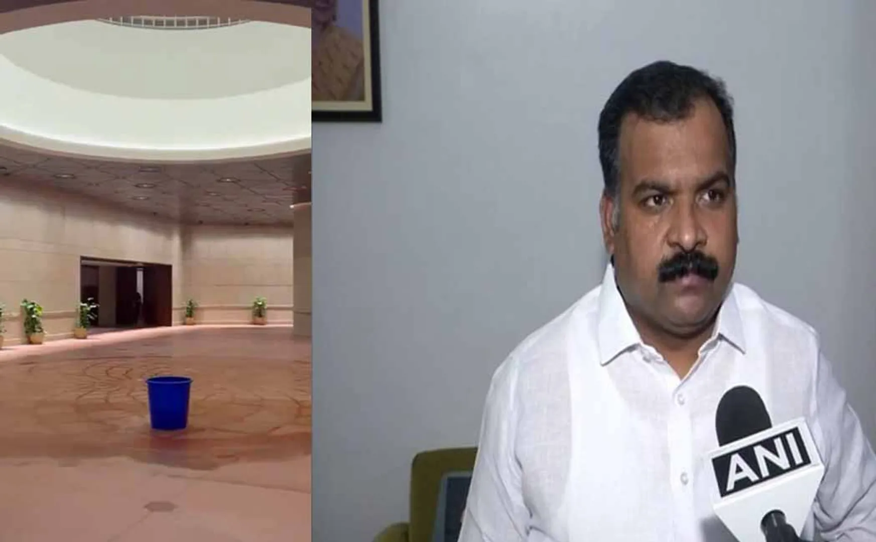 Rain water leakage in Parliament building;  Congress MP Action result