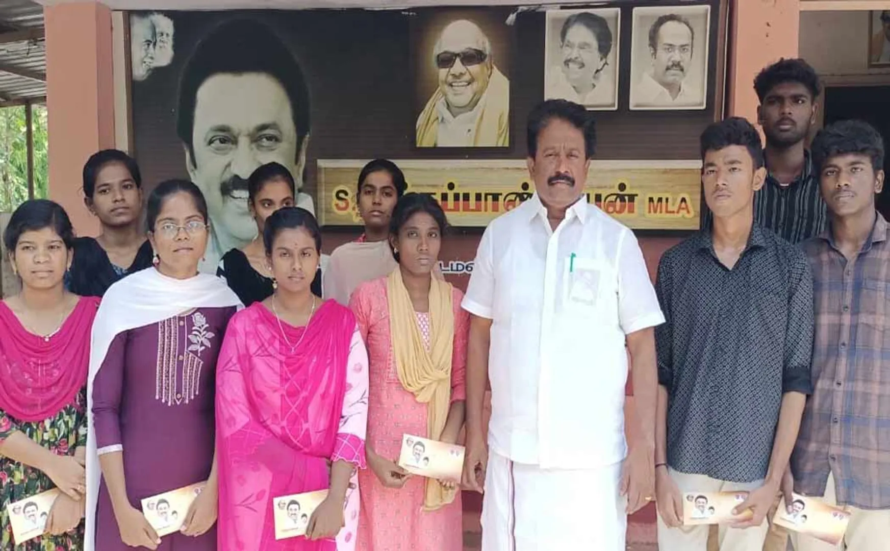 DMK MLA who gave assistance for students education