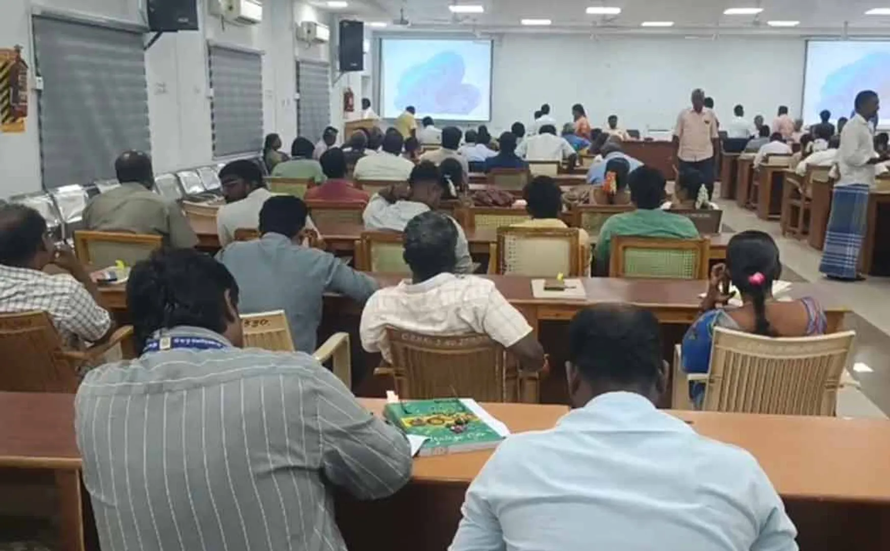 collector did not attend the meeting, government employees used cell phone