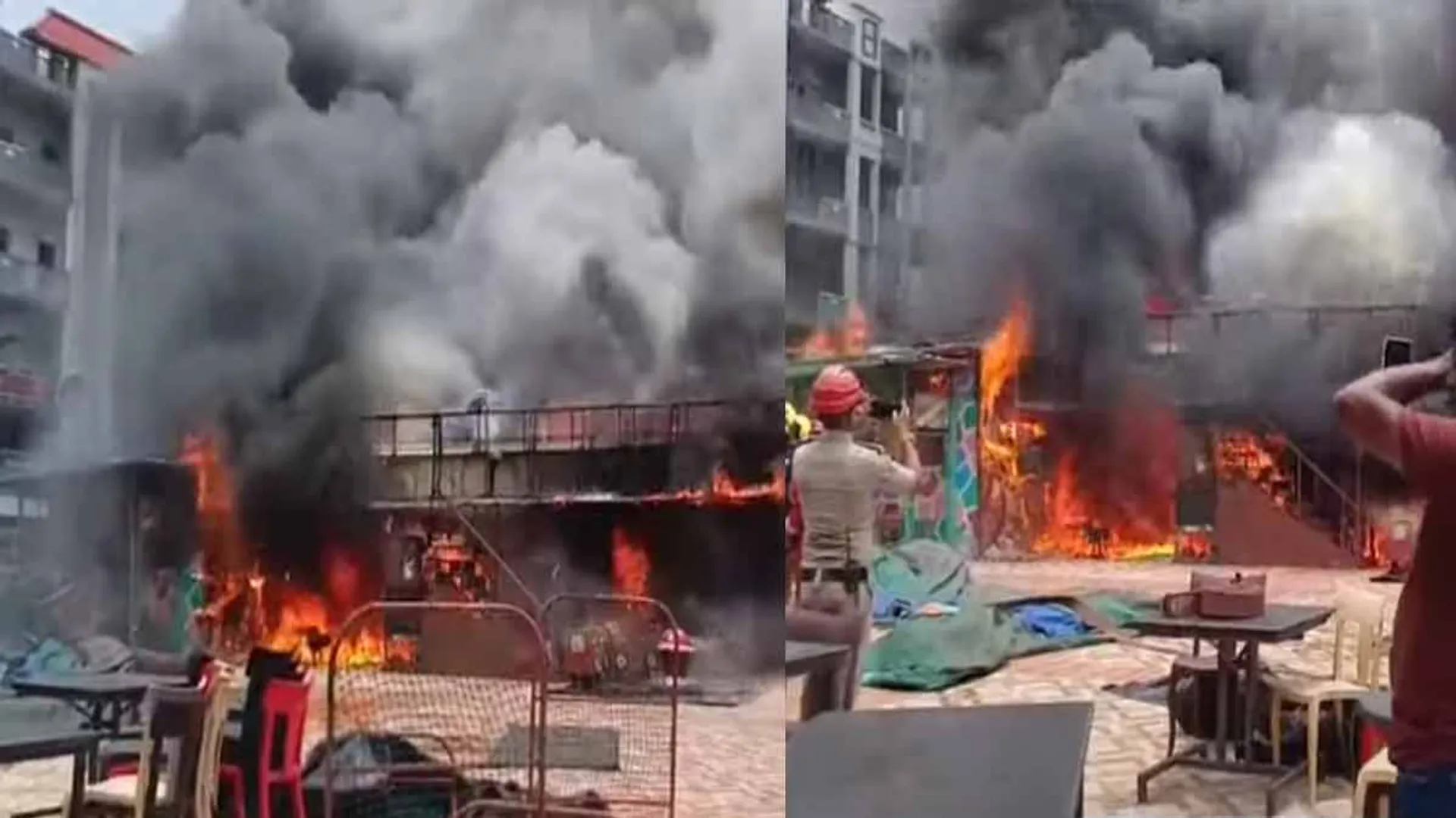 Terrible fire at the theme park