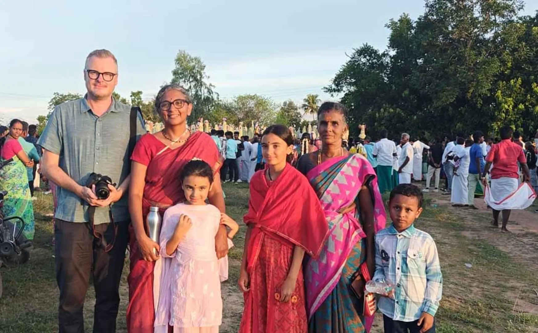 Palm picking festival The Francis family from Canada