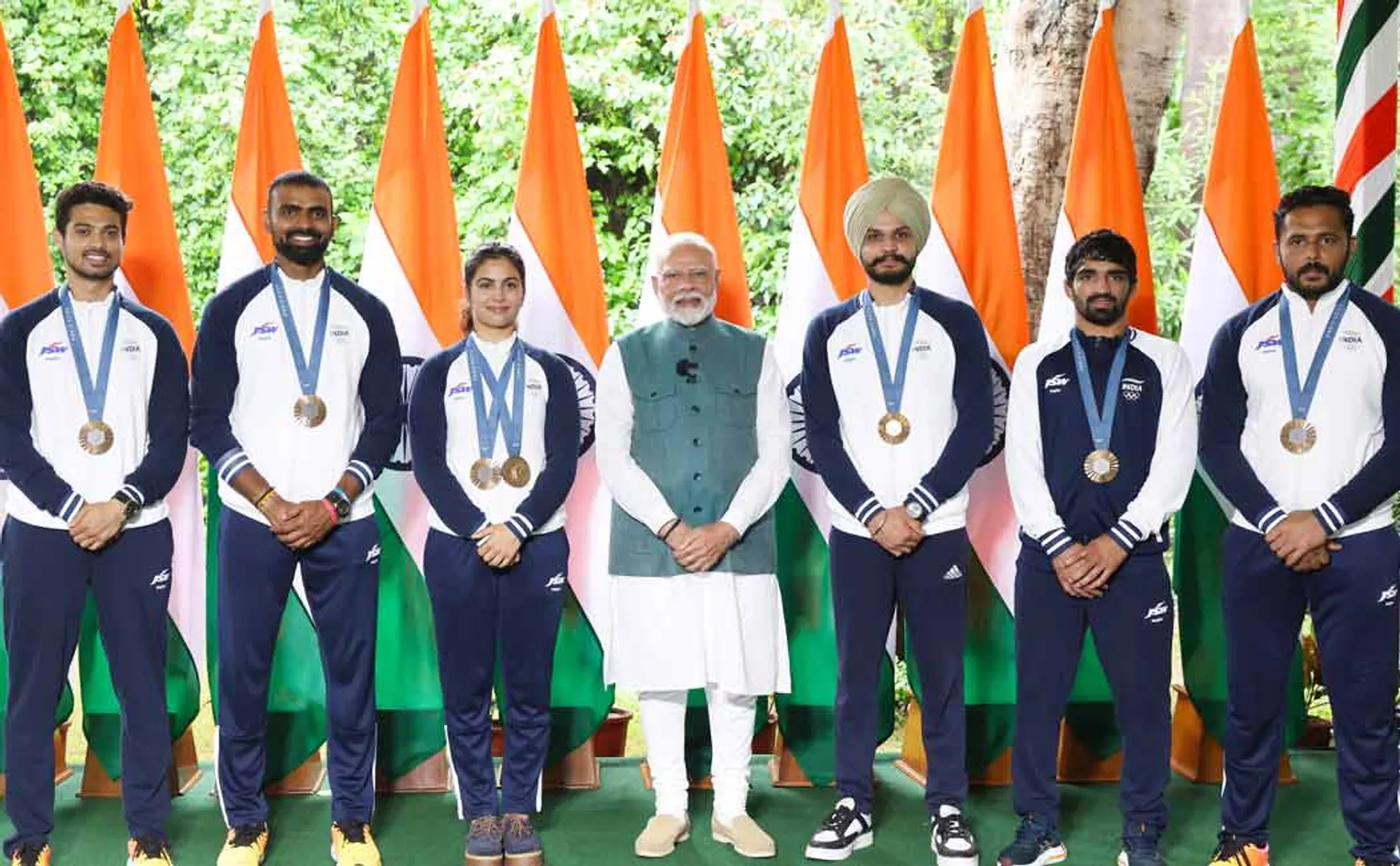 Olympic medal winners meet Prime Minister Modi