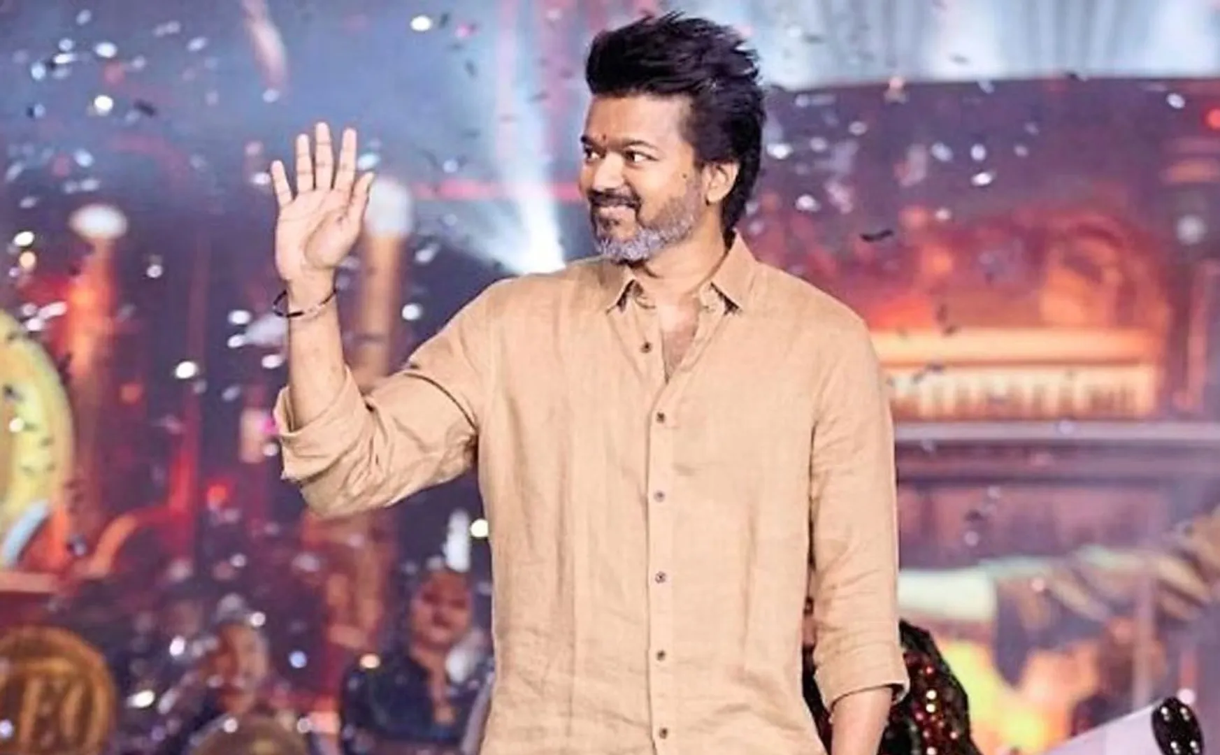 vijay tvk members asked security for the partys flag introducing event.