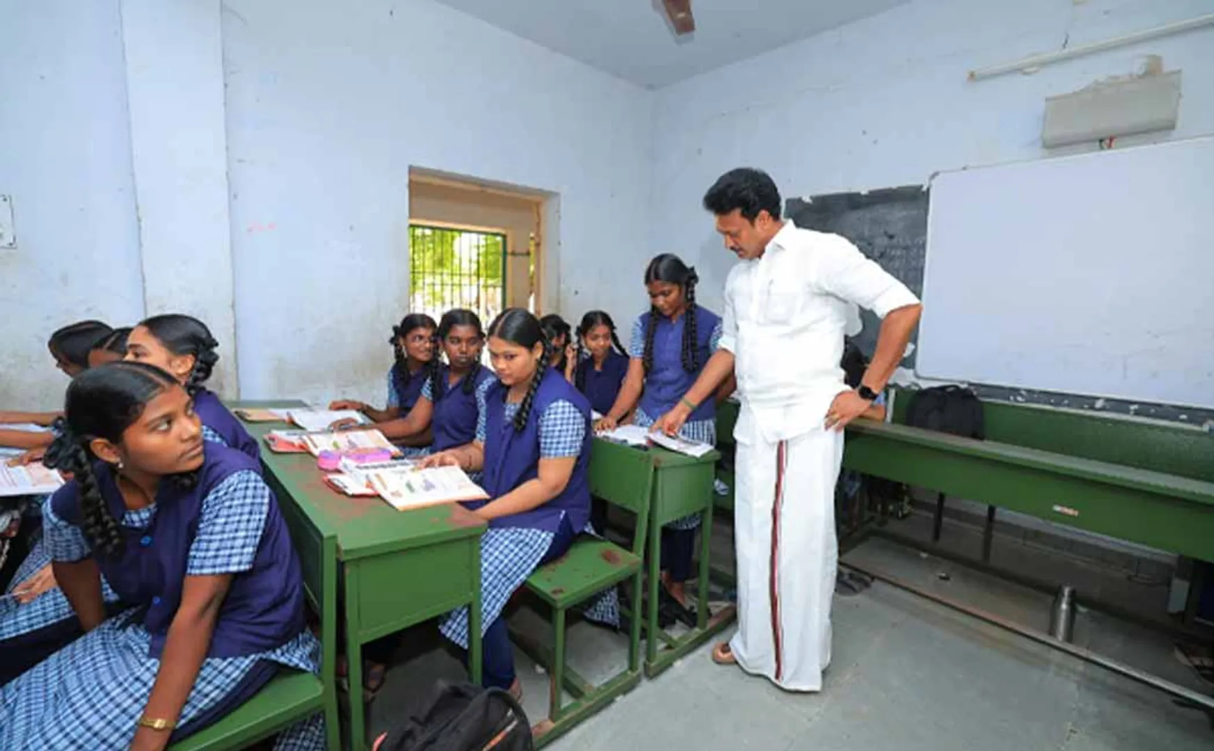 Minister Anbil Mahesh visit on government schools