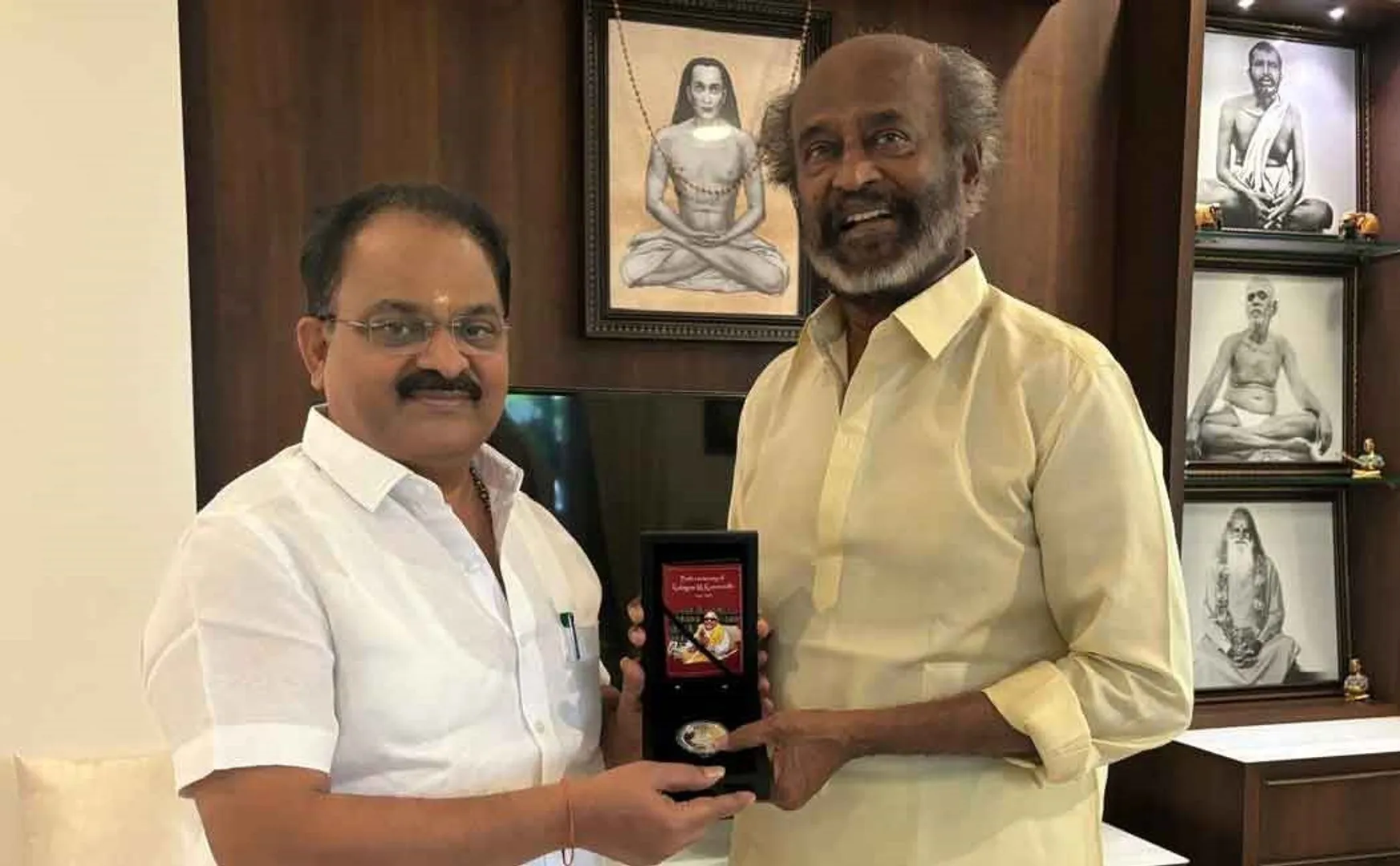 rajini received kalaingar 100 coin