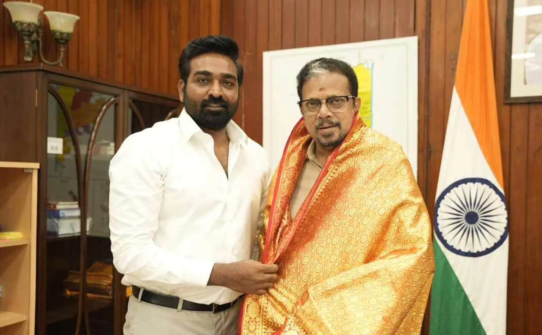 vijay sethupathi meets pudhucherry governor