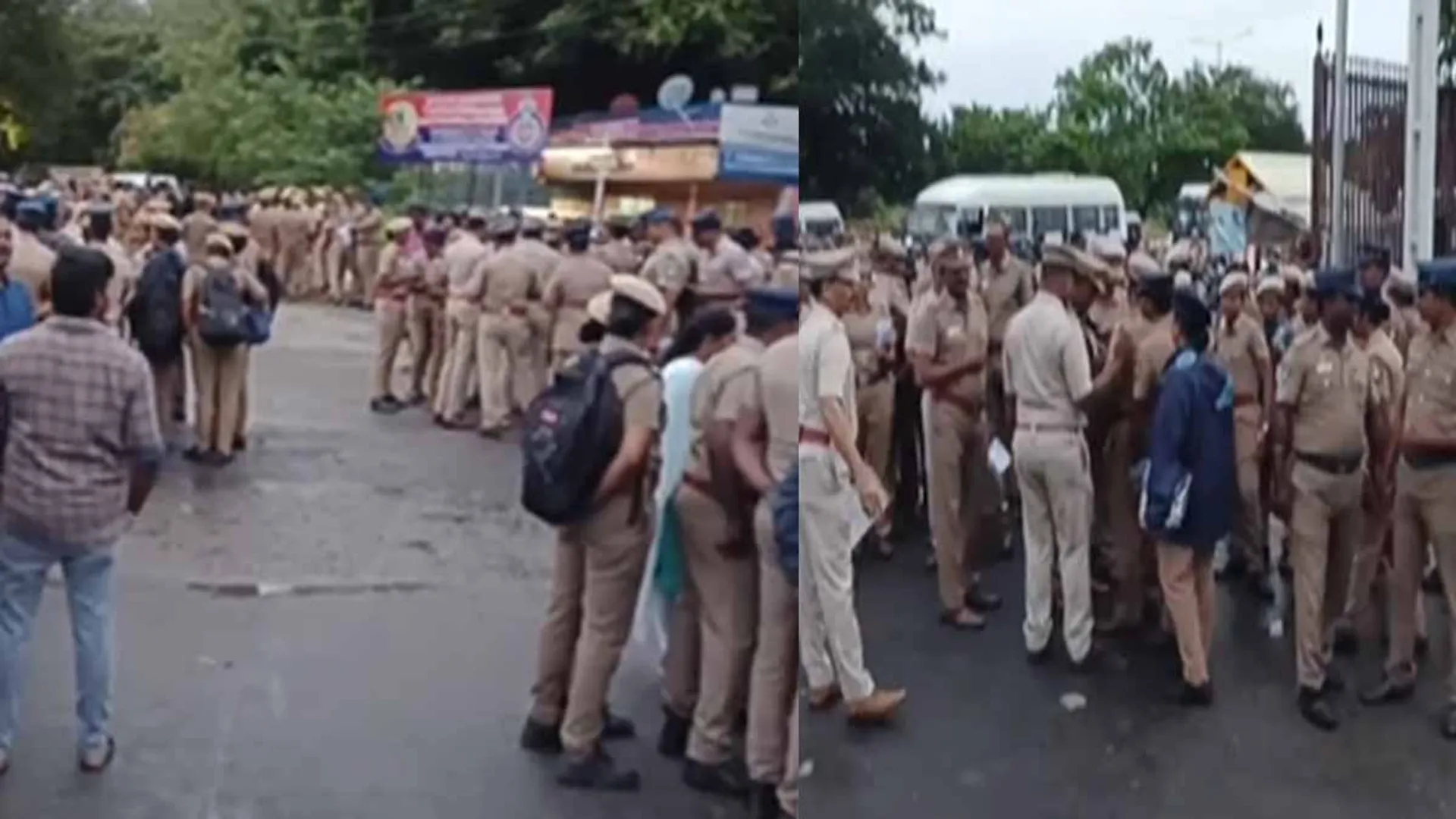 A police force camped at Potheri;