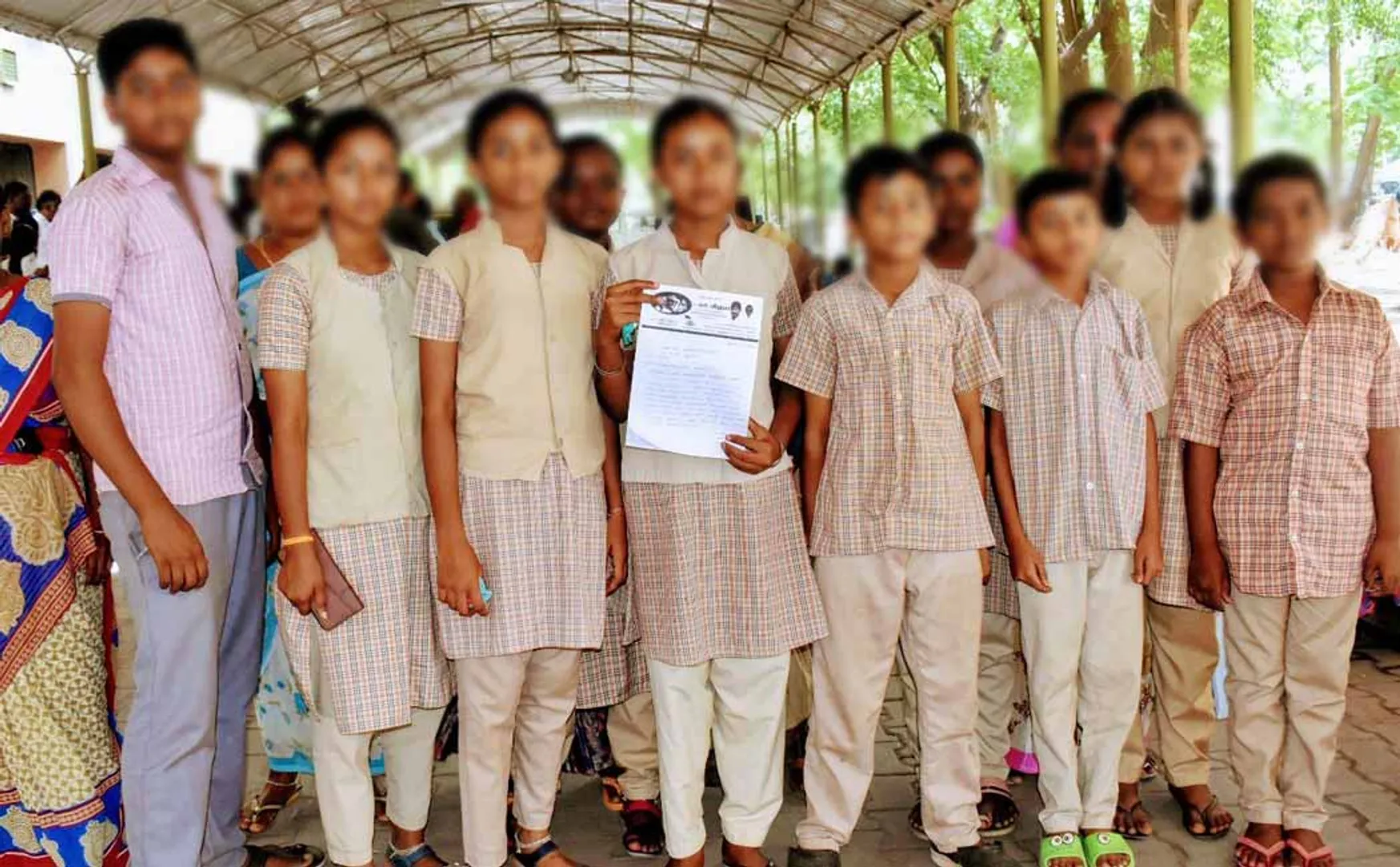 Students petition in Erode collector office insisting to provide bus facility 