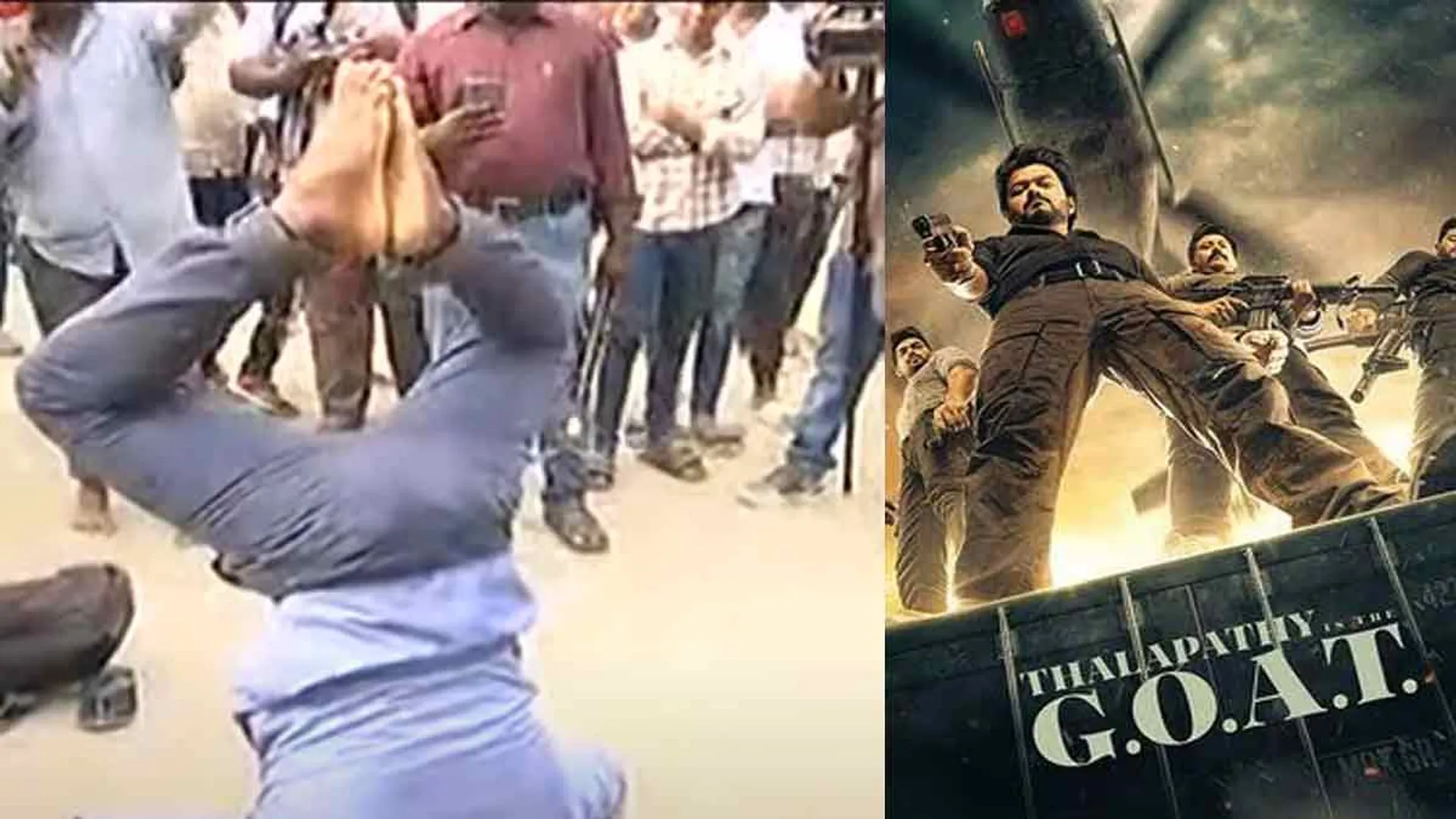 the goat  "Win... Win..." - Excited by a vijay fan standing upside down