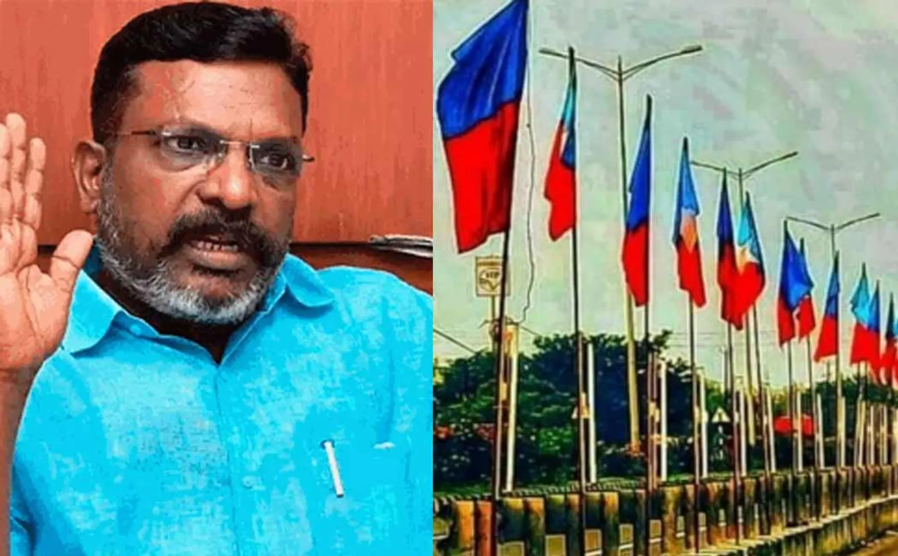 Thirumavalavan was the first to remove the party flag