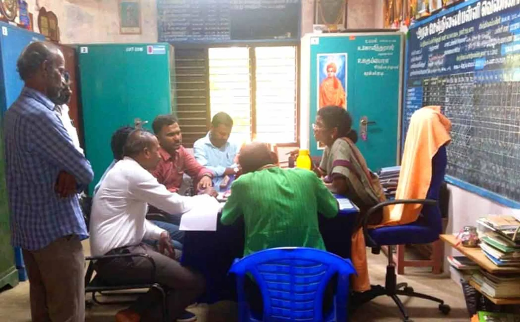 young man against case registered against for beating govt school teacher