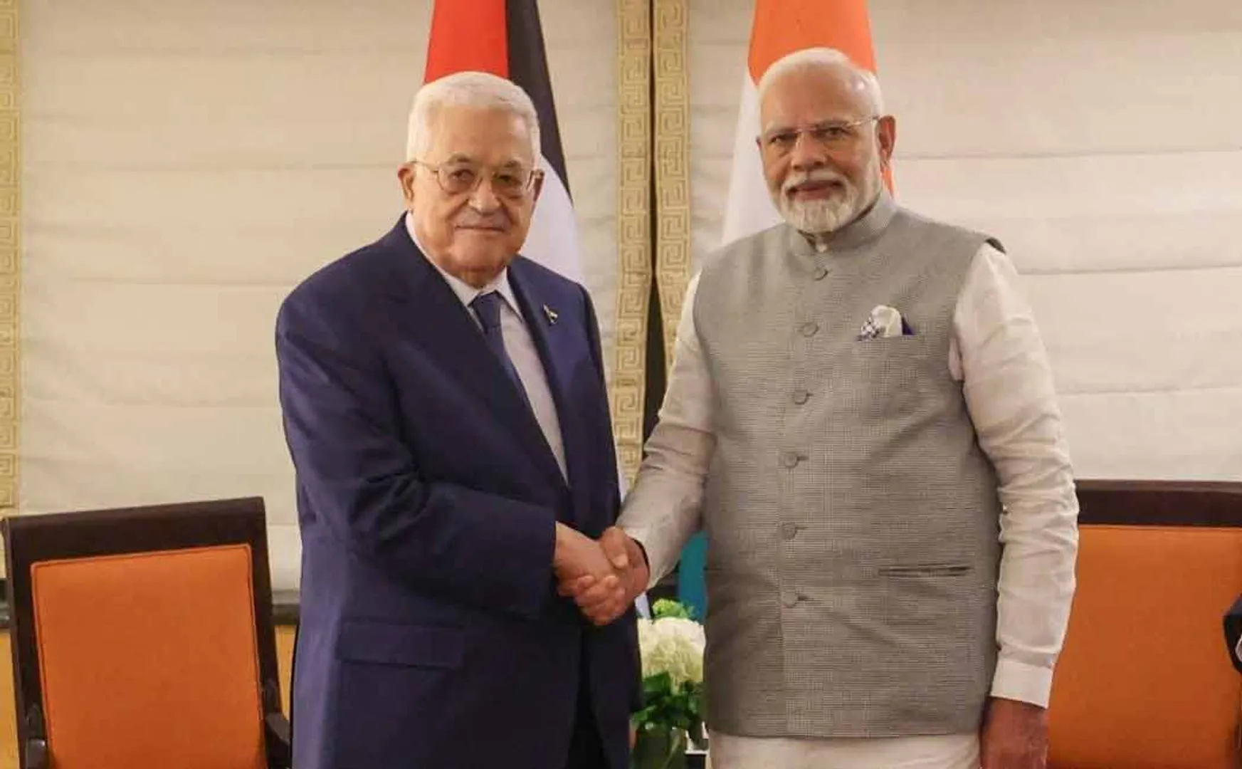 PM Modi meets Palestinian president