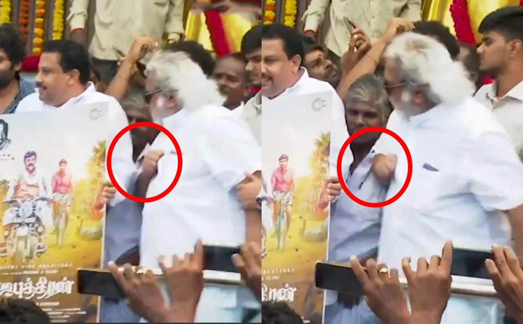 sivaji ganesan son ramkumar beating person in sivaji ganesan birth anniversary celebration