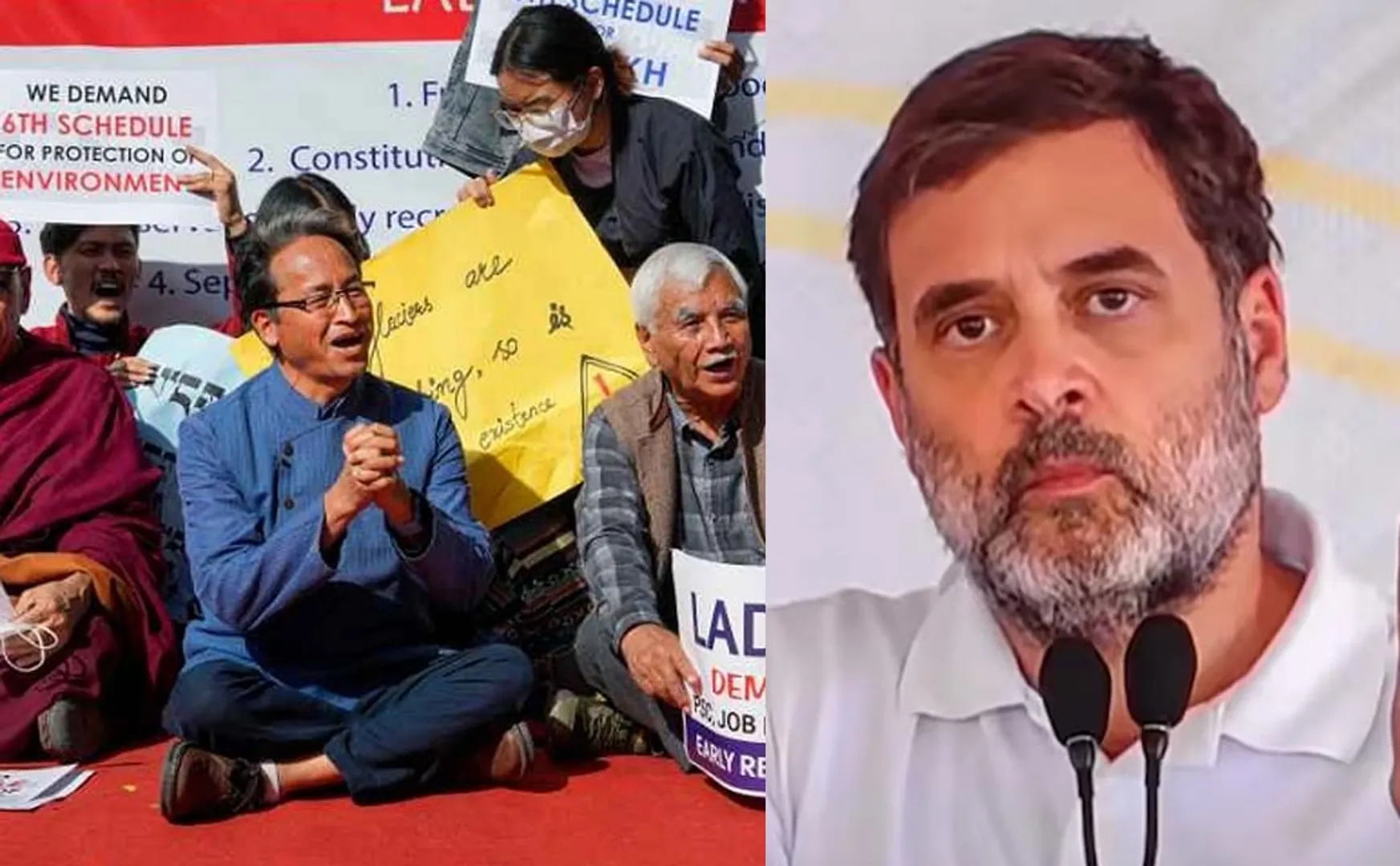  Rahul Gandhi condemned for Ladakh strugglers arrested at Delhi border