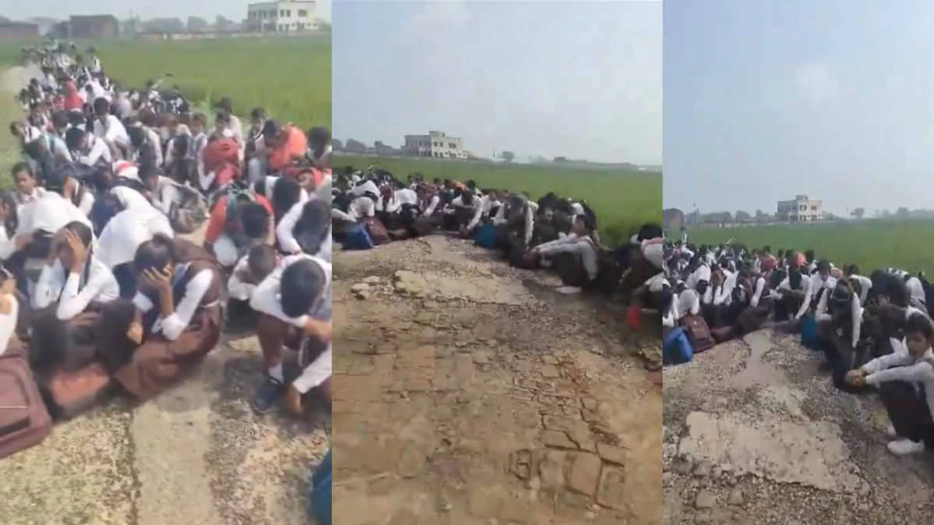 The school administration made the students who did not pay fees sit on the road; A viral video