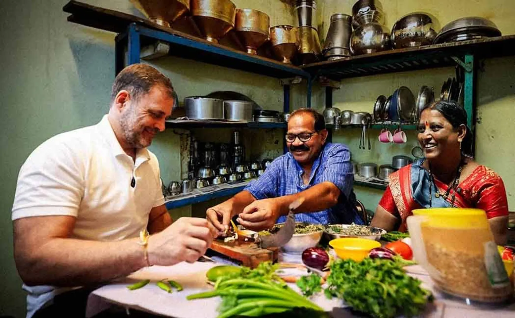 Rahul Gandhi went to the homes of the listed people and cooked and ate