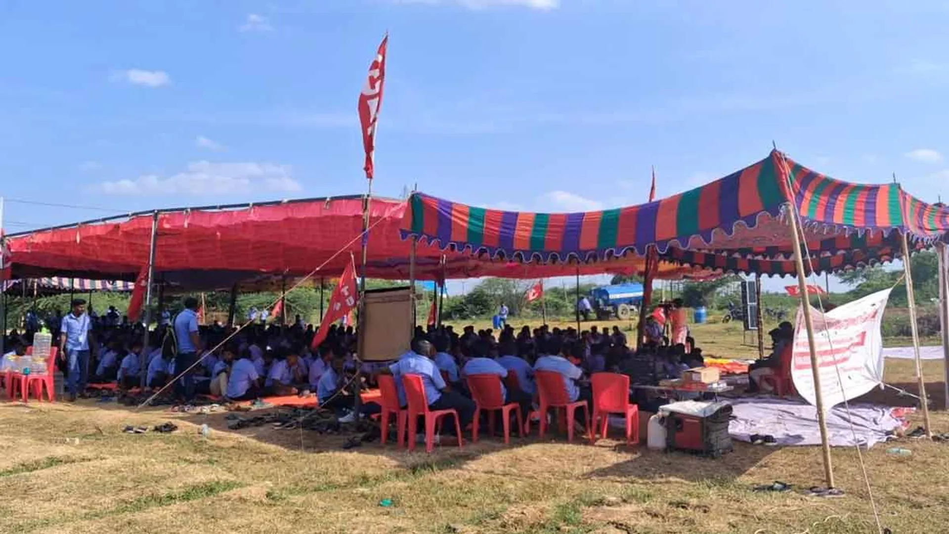  Samsung workers protest; remove the tent at midnight