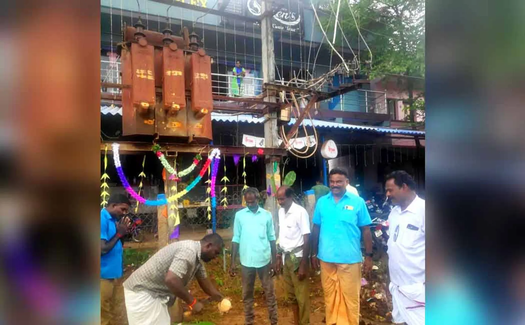 Workers celebrated Ayudha Puja for first transformer set up 50 years ago