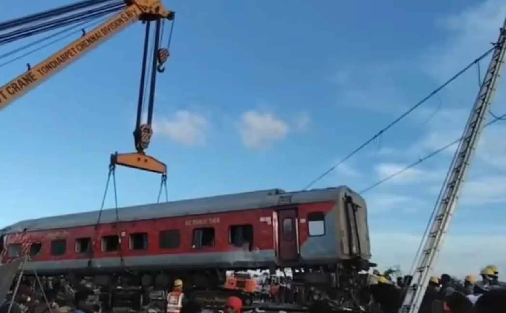 train track repair work is intense on kavaraipettai train incident