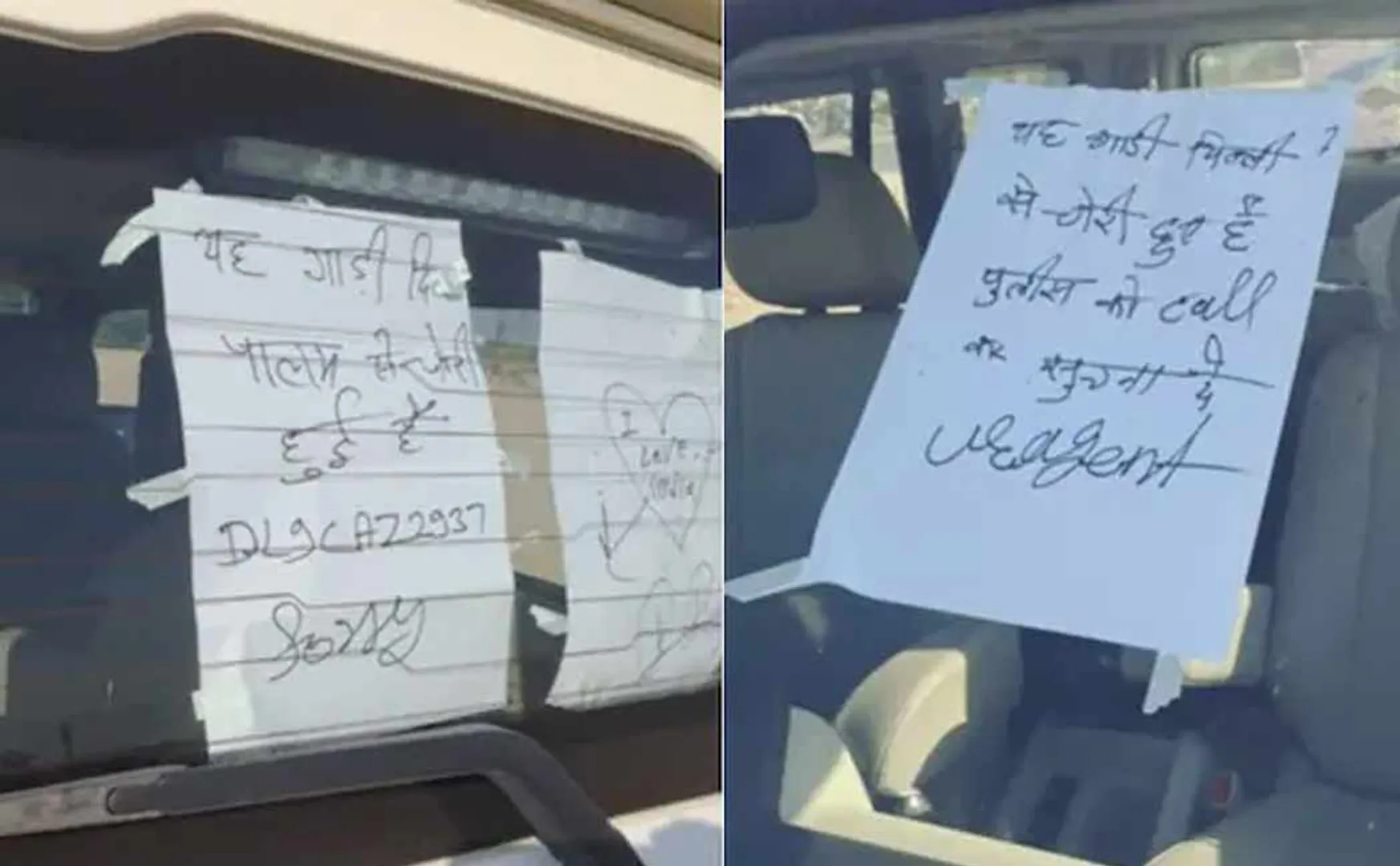 Stolen car found in Rajasthan with apology notes
