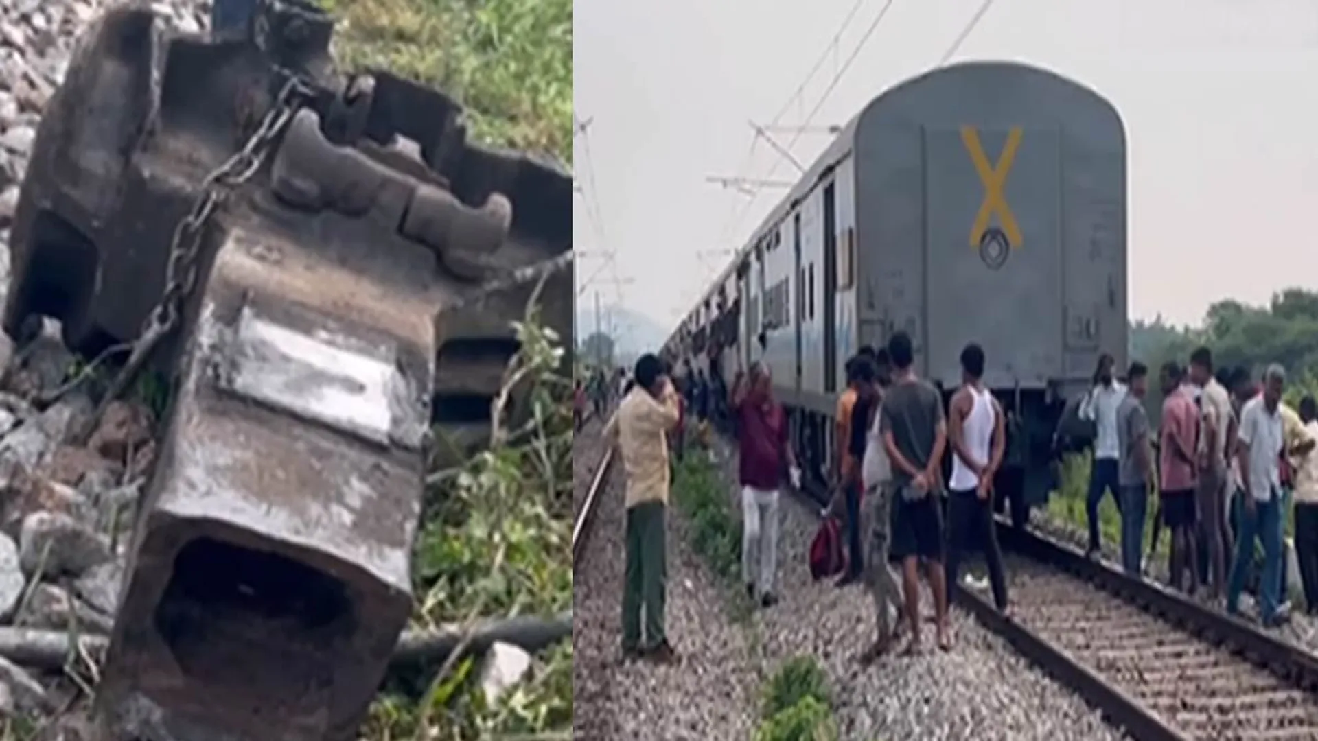 A derailed train engine; Excitement in Vellore