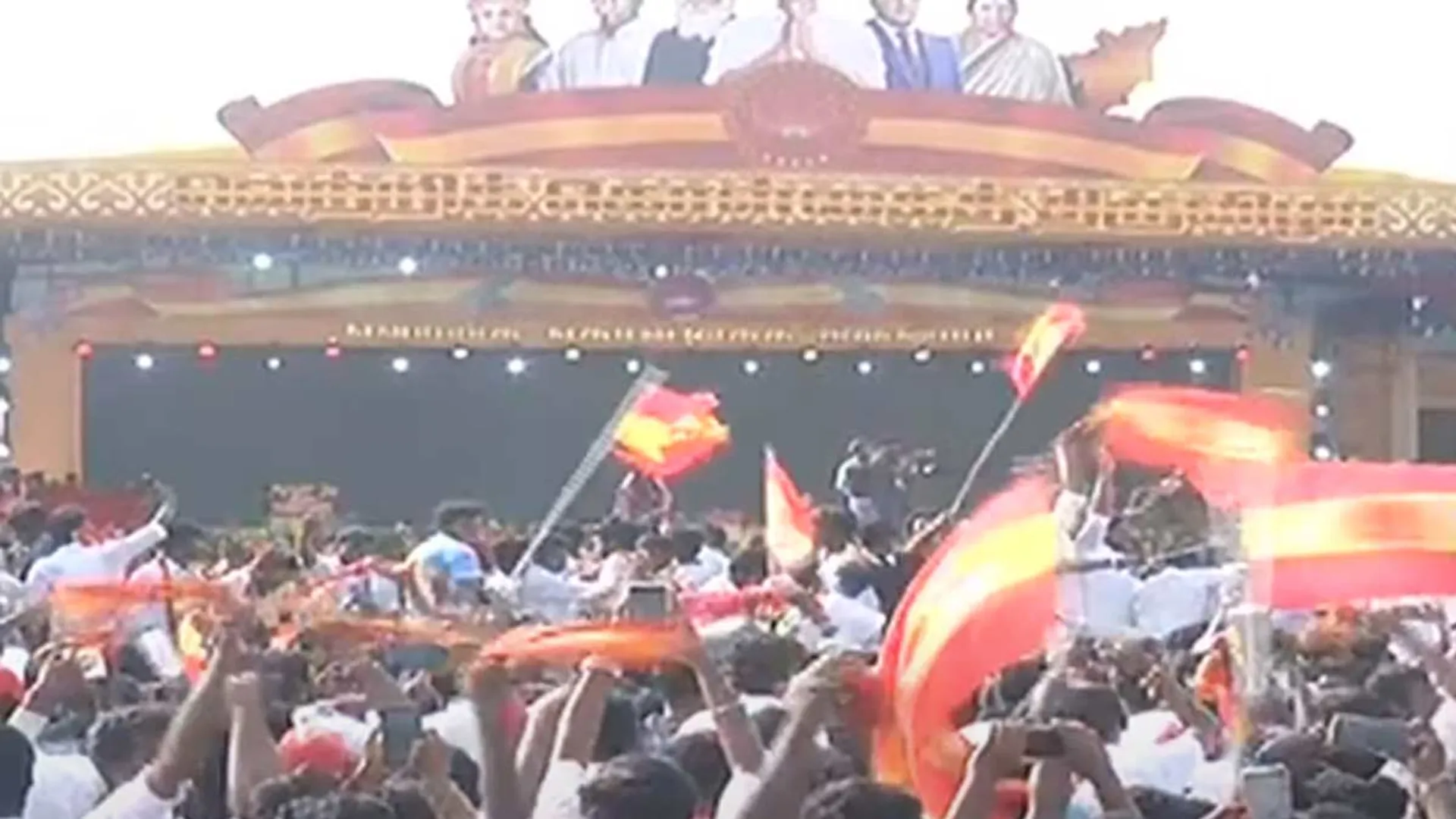  The conference began; Volunteers waiting for Vijay