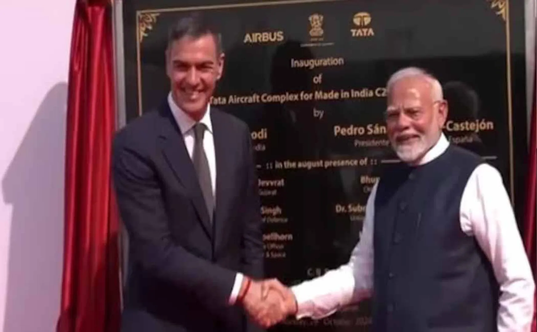 Modi inaugurated with the PM of Spain at Military Aircraft Manufacturing Plant
