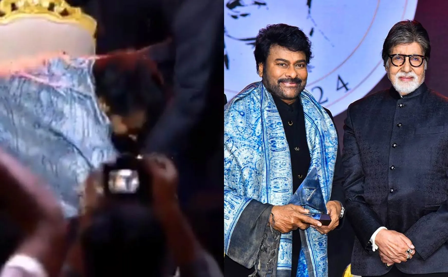 chiranjeevi get blessings from amitabh bachan in anr award 2024