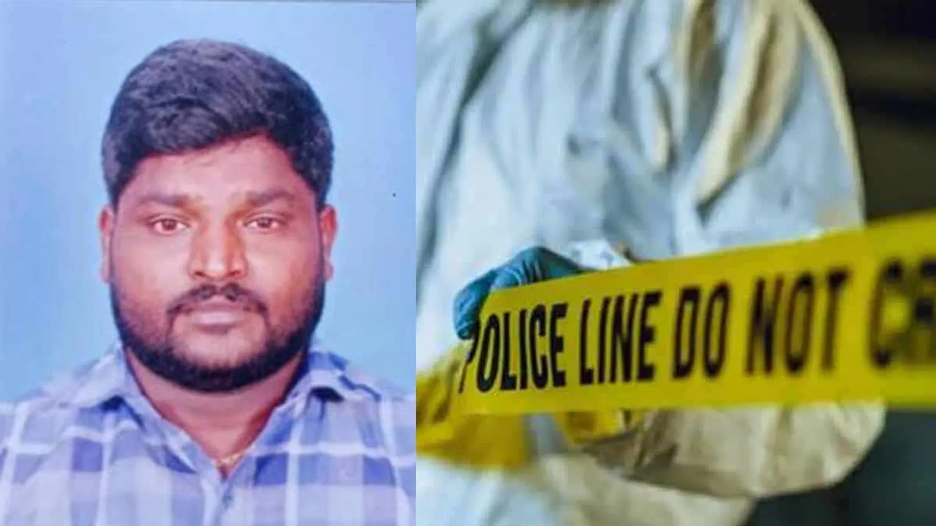 A dead body lying in the forest;  Police investigation