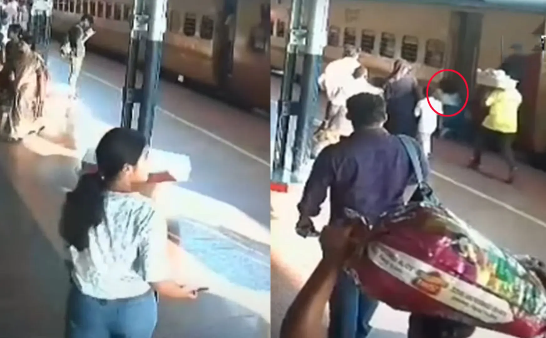 A student tried to board the train and fell in kerala