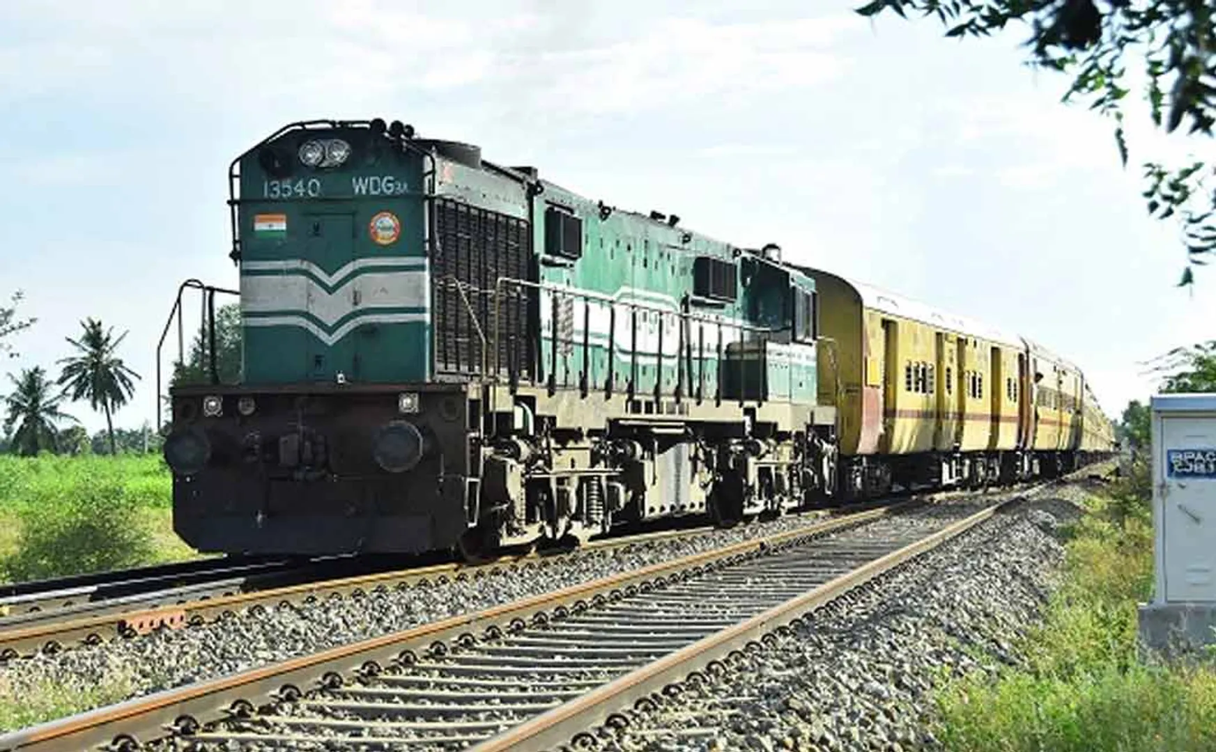 Boulders are placed on the track while the Pothigai Express train is running
