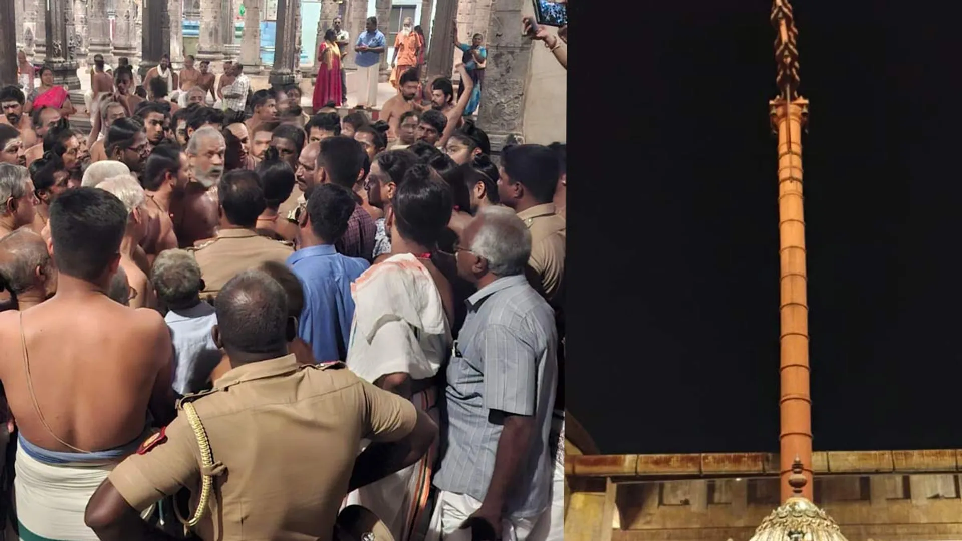 Dikshitars protest against renovation of flag tree in Chidambaram Nataraja temple