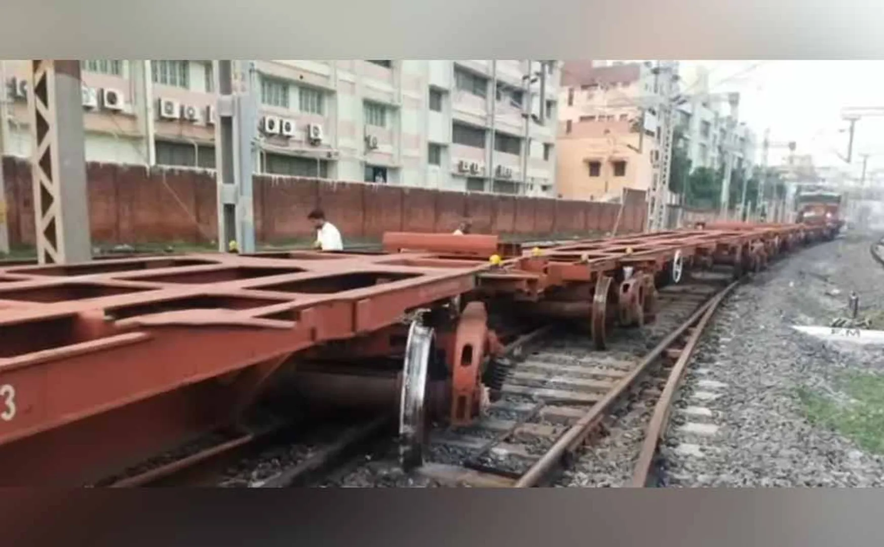 A freight train derailed in Chennai