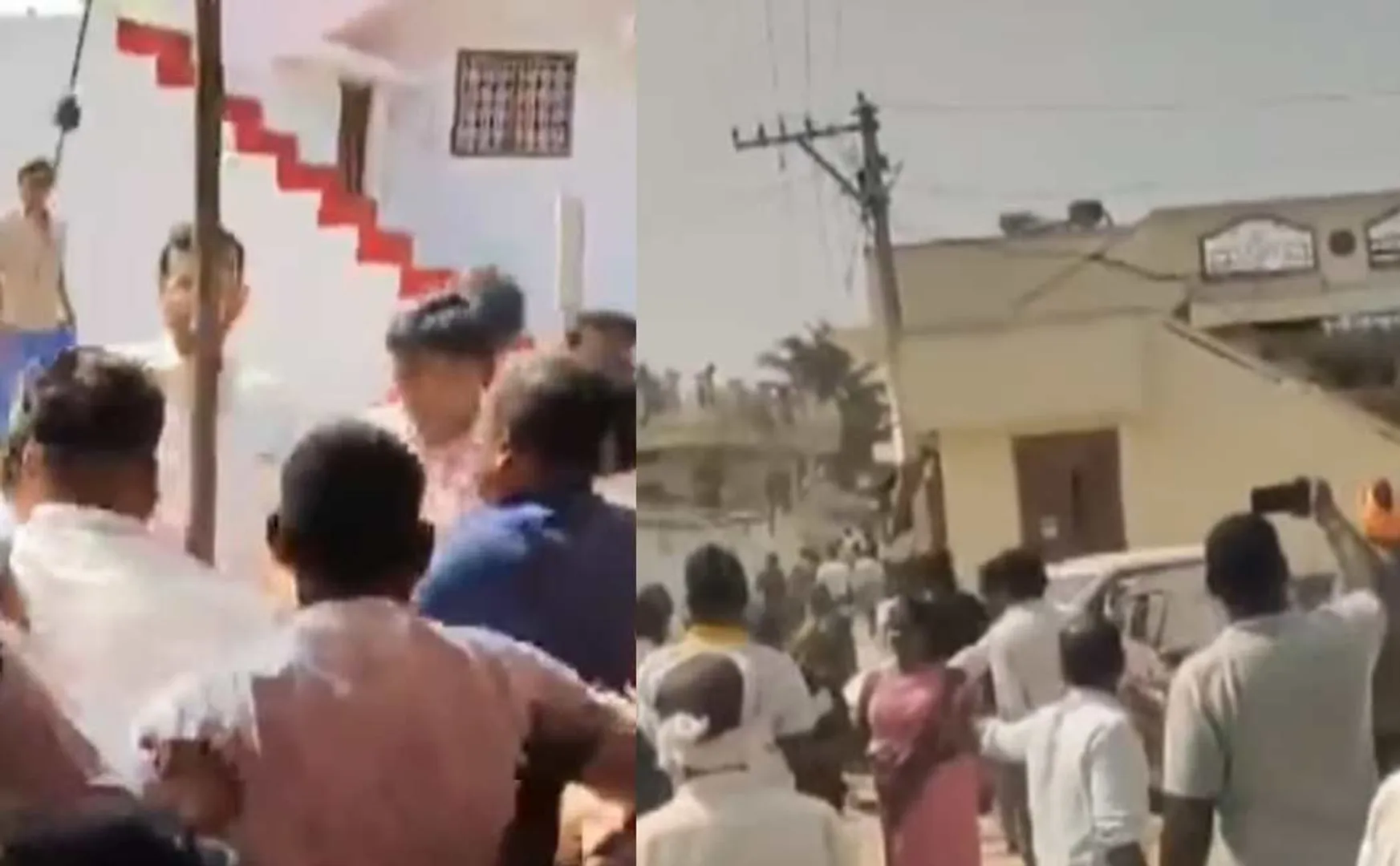 The villagers hit the district collector in telangana