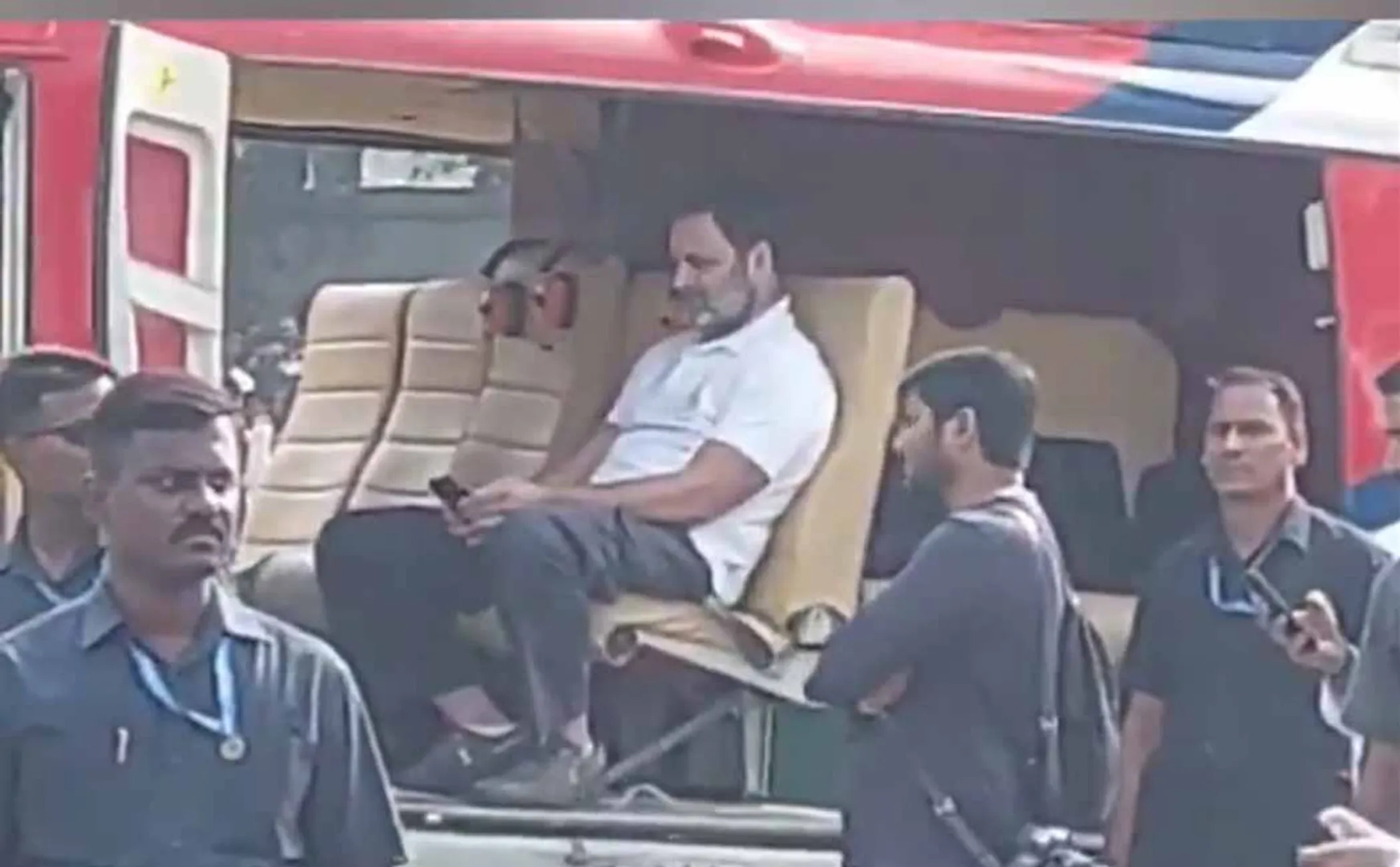 Rahul Gandhi waiting in the helicopter Accused Congress
