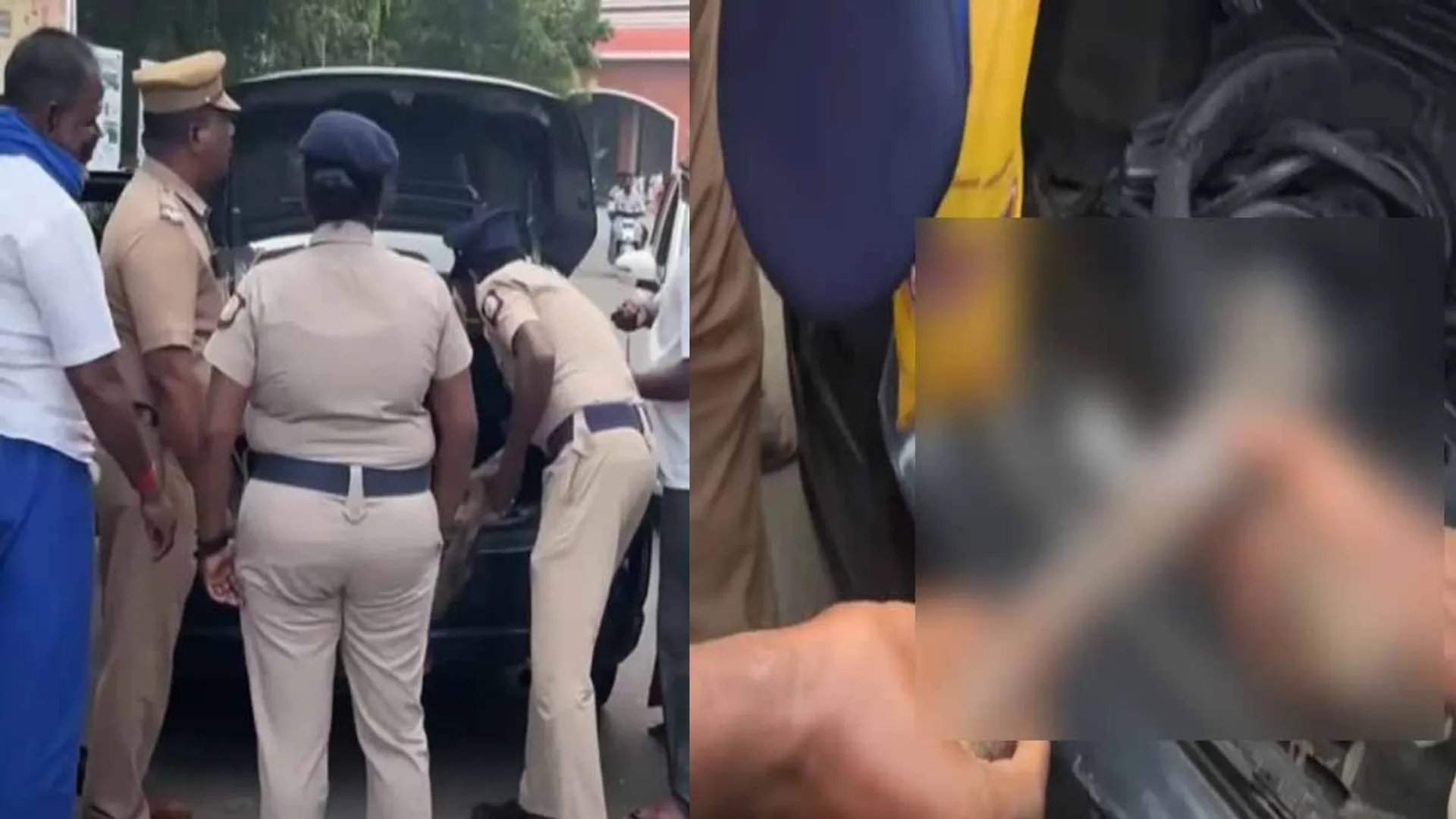  A car entered the collector's office with knives