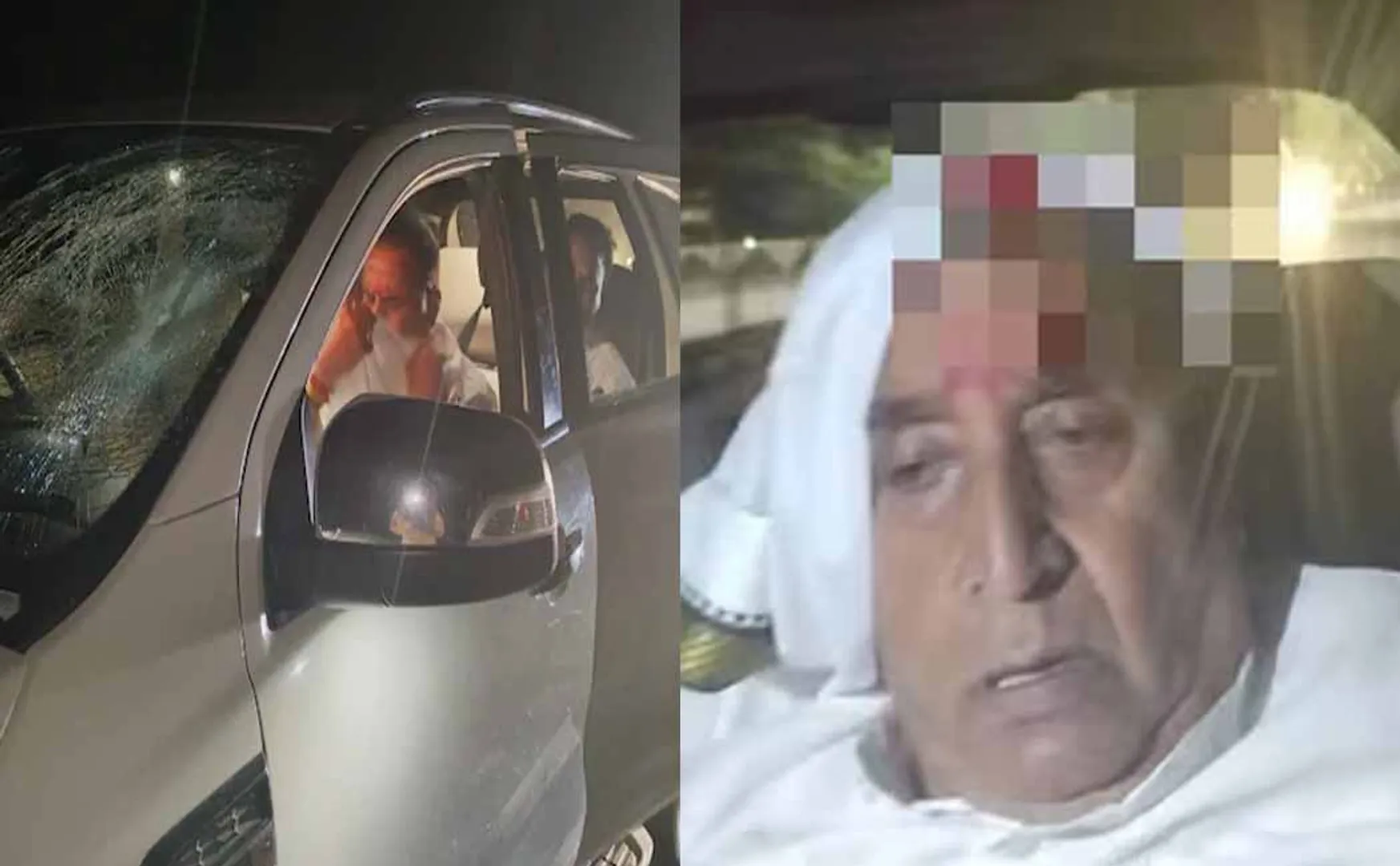 Stone pelting attack on former minister in maharashtra