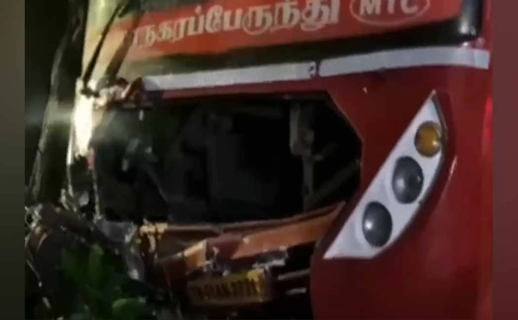 Bus collided with police station compound Sensational incident 