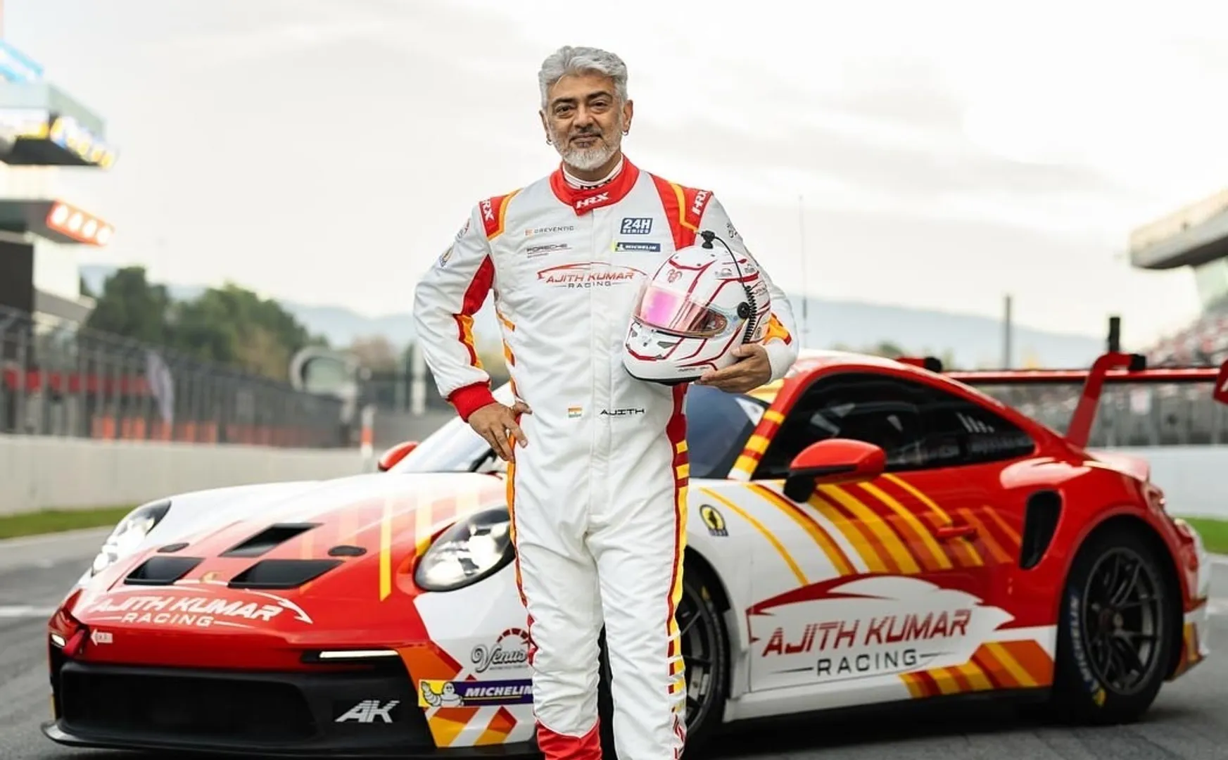ajith kumar racing team introduced his team car to race
