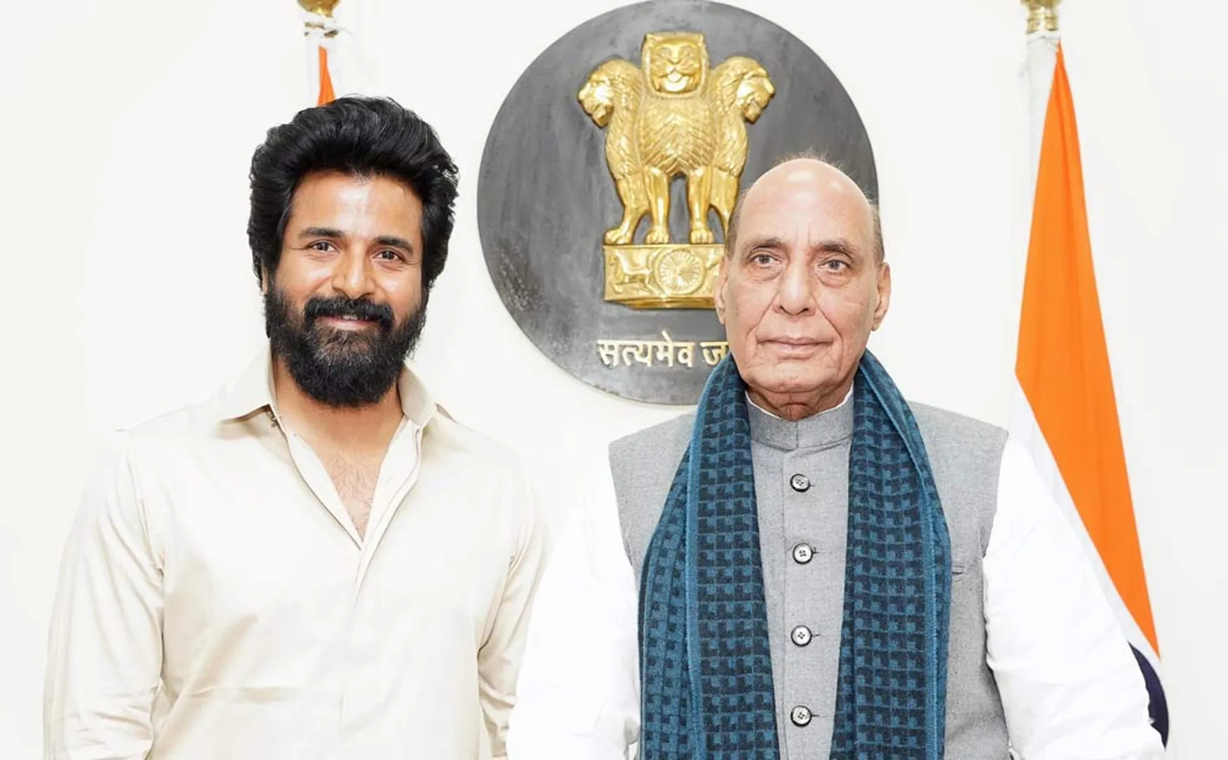 sivakarthikeyan meets central minister rajnath singh